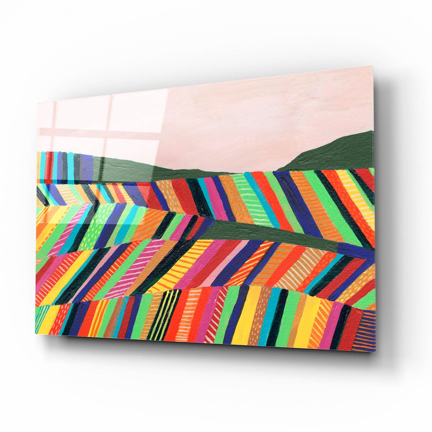 Epic Art 'Rainbow Fields I' by Regina Moore, Acrylic Glass Wall Art,16x12