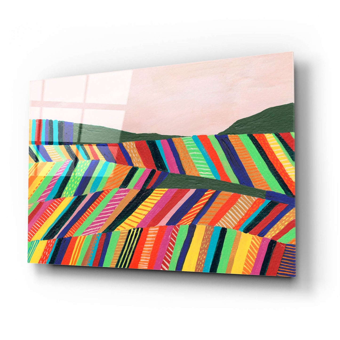 Epic Art 'Rainbow Fields I' by Regina Moore, Acrylic Glass Wall Art,24x16