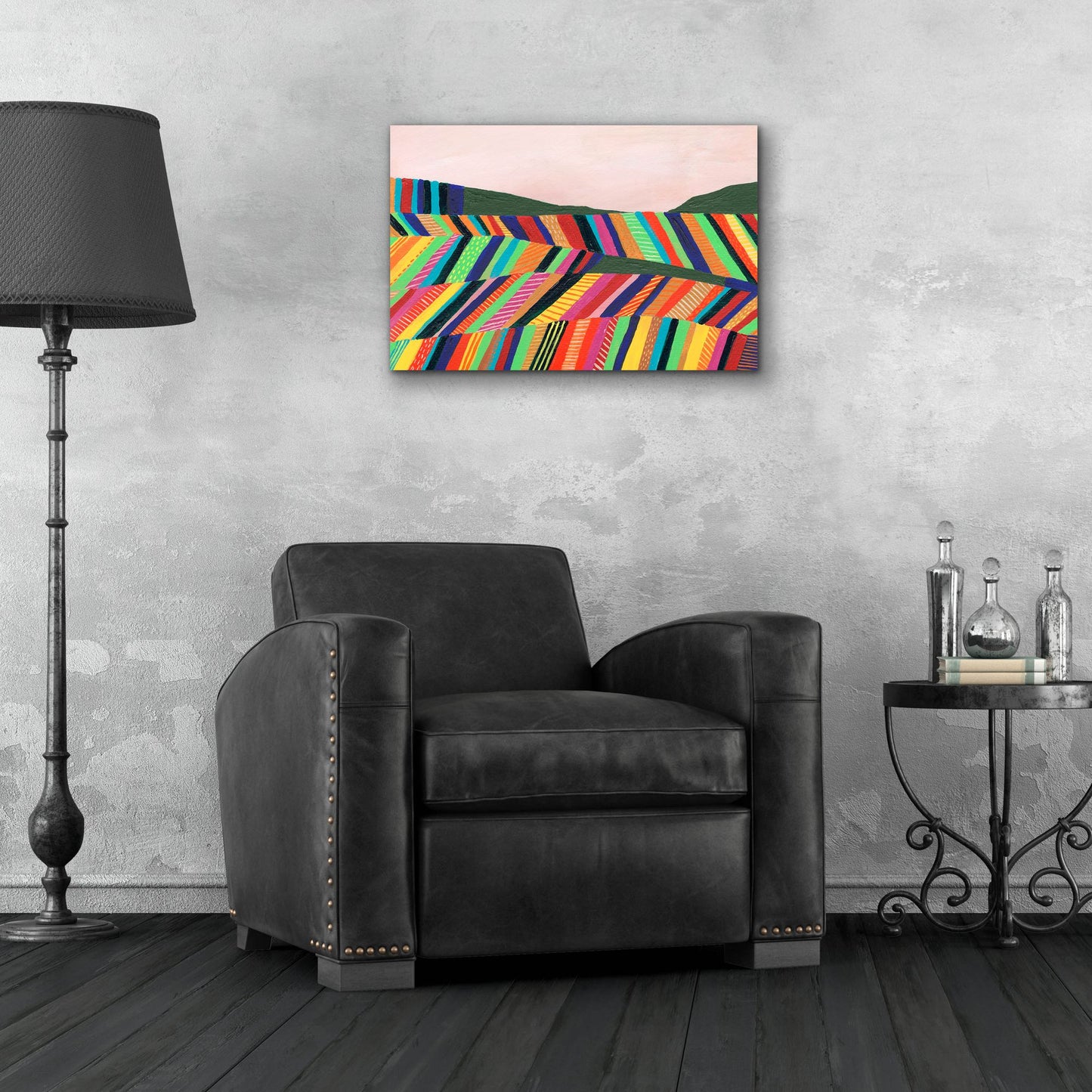 Epic Art 'Rainbow Fields I' by Regina Moore, Acrylic Glass Wall Art,24x16