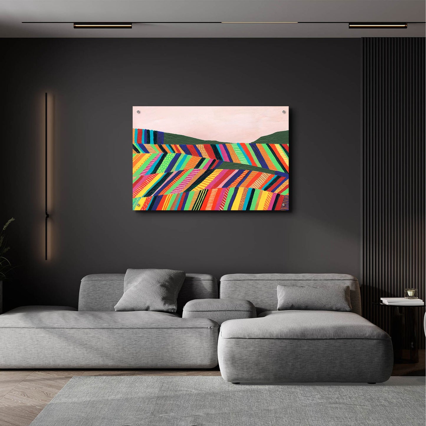 Epic Art 'Rainbow Fields I' by Regina Moore, Acrylic Glass Wall Art,36x24