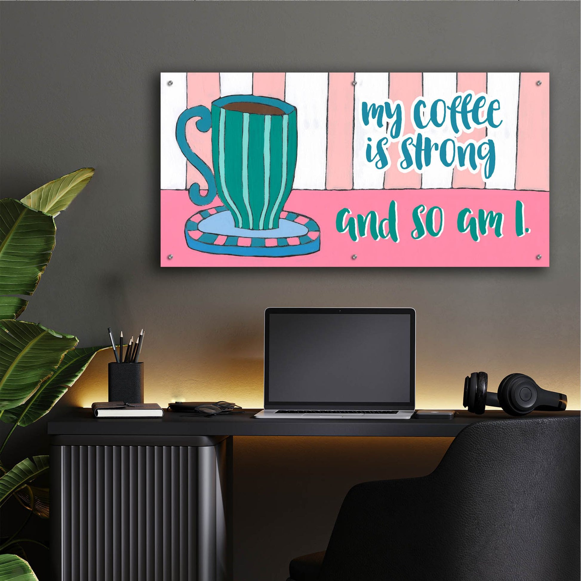 Epic Art 'Mid Morning Coffee Collection D' by Regina Moore, Acrylic Glass Wall Art,48x24
