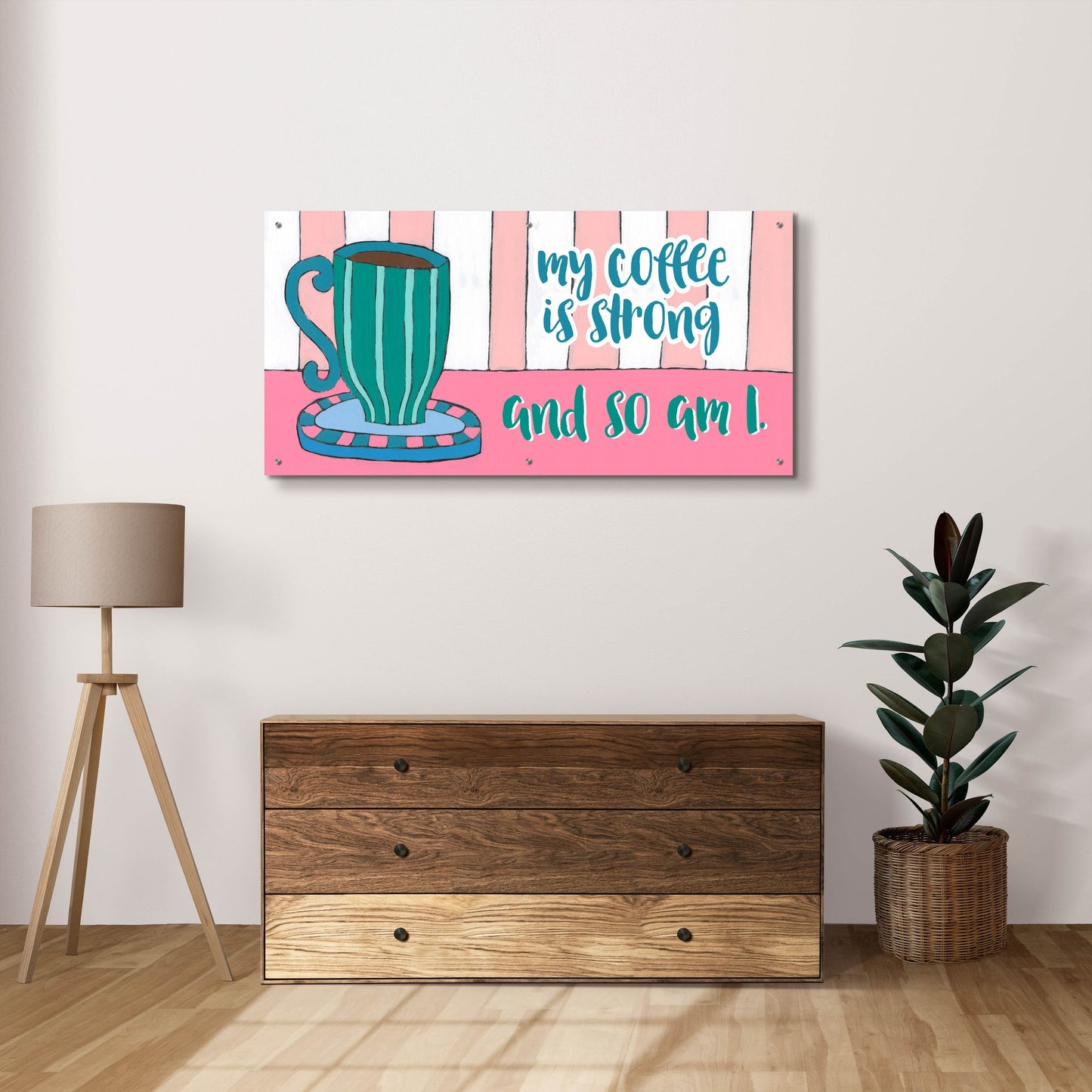Epic Art 'Mid Morning Coffee Collection D' by Regina Moore, Acrylic Glass Wall Art,48x24