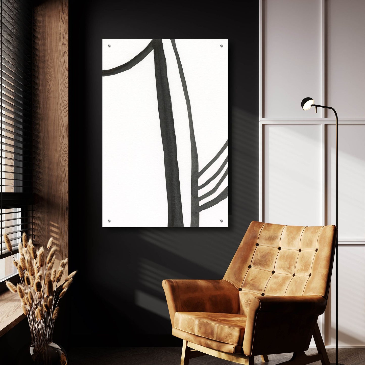 Epic Art 'Ink Lines I' by Regina Moore, Acrylic Glass Wall Art,24x36