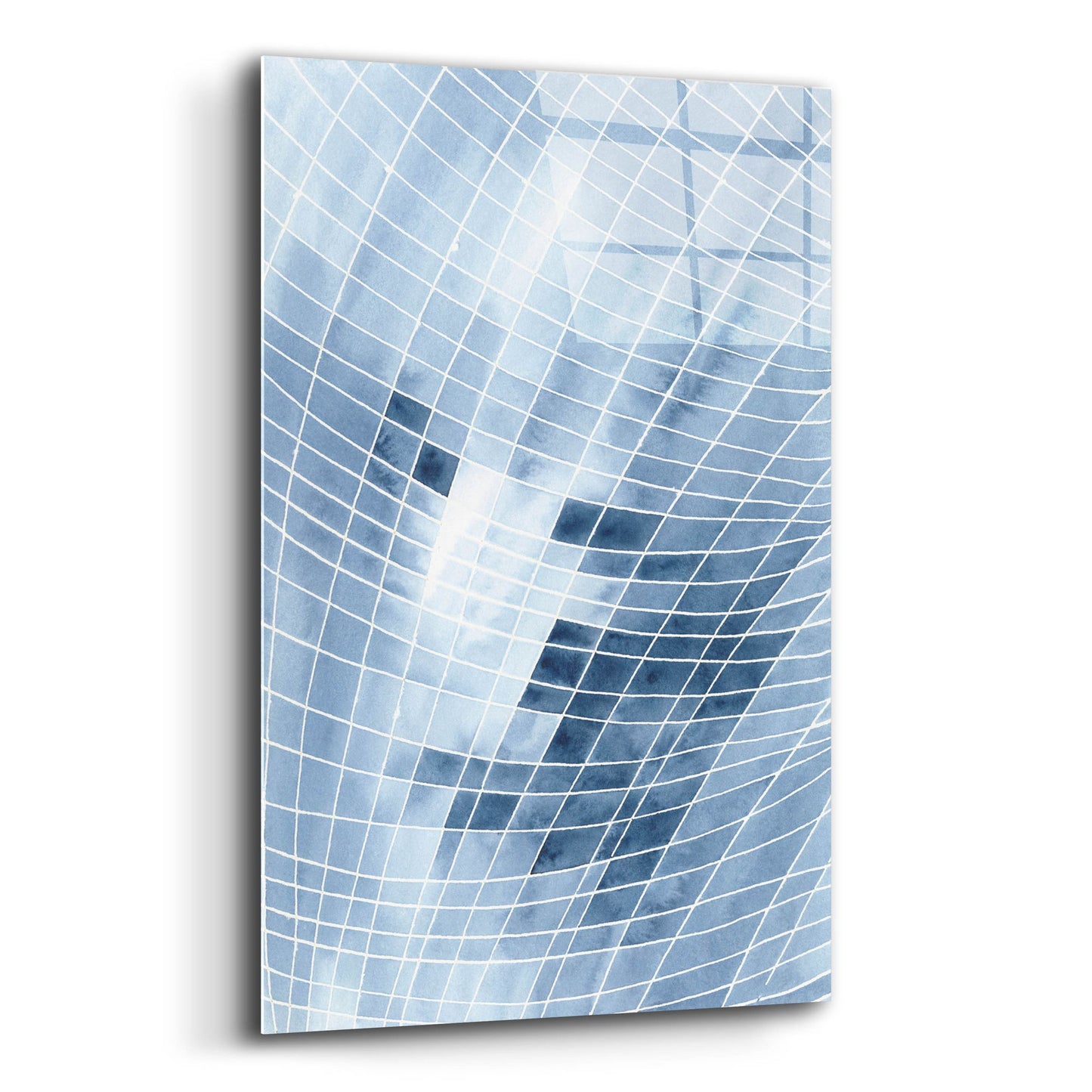 Epic Art 'Blue Grid I' by Regina Moore, Acrylic Glass Wall Art,12x16