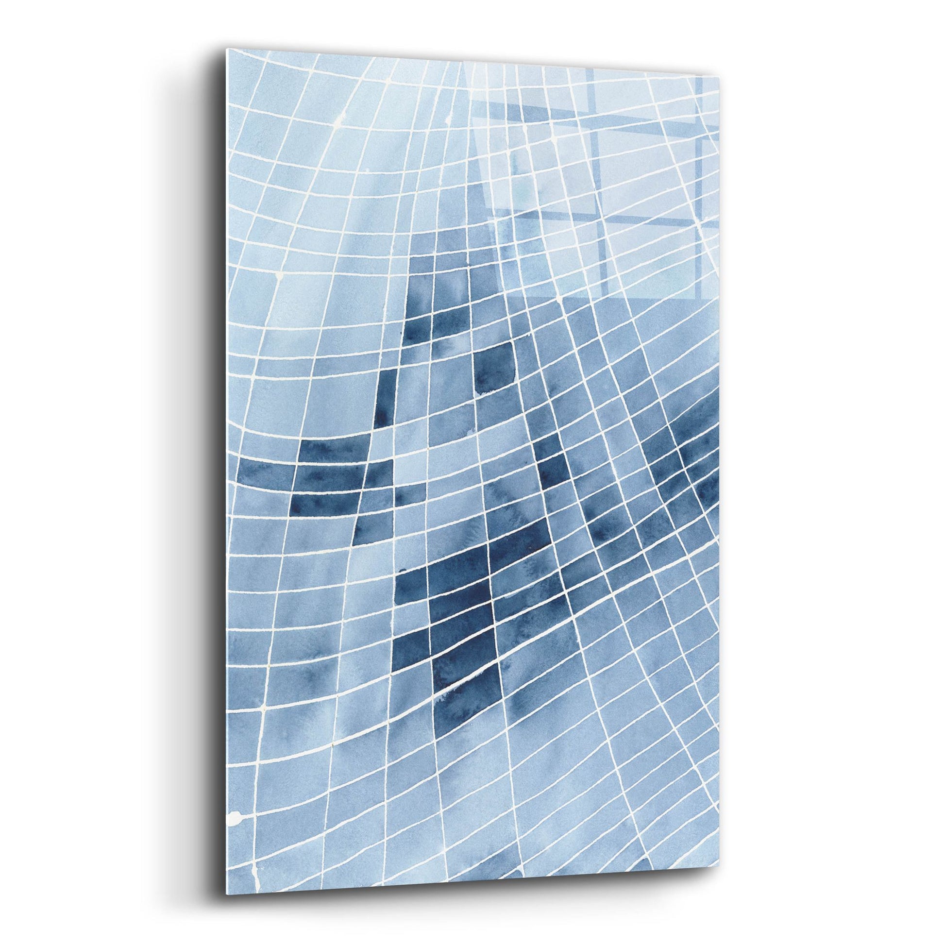 Epic Art 'Blue Grid II' by Regina Moore, Acrylic Glass Wall Art,12x16