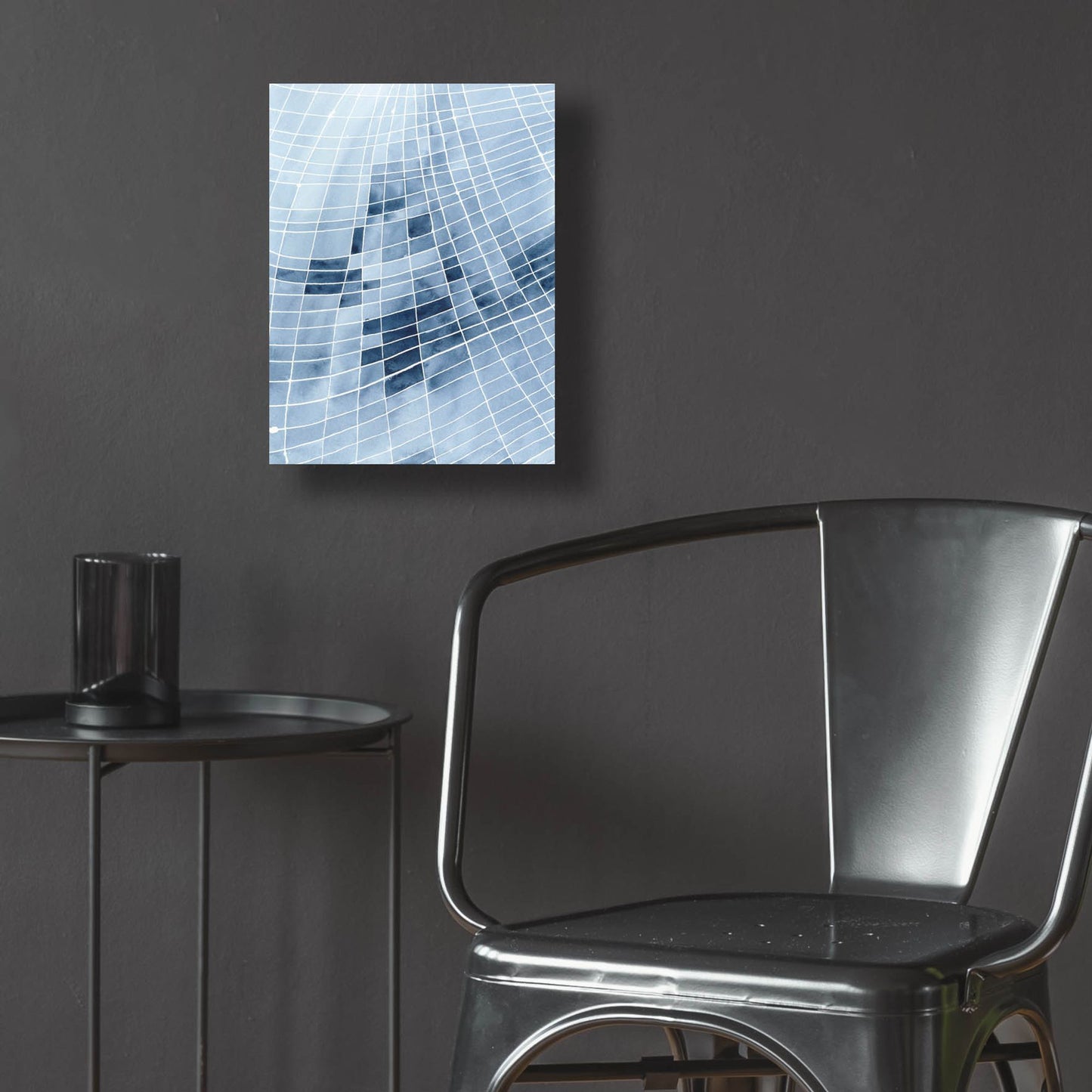 Epic Art 'Blue Grid II' by Regina Moore, Acrylic Glass Wall Art,12x16