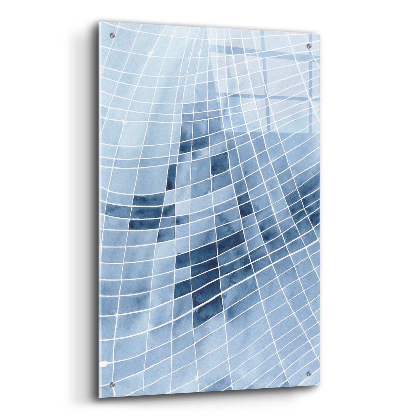 Epic Art 'Blue Grid II' by Regina Moore, Acrylic Glass Wall Art,24x36