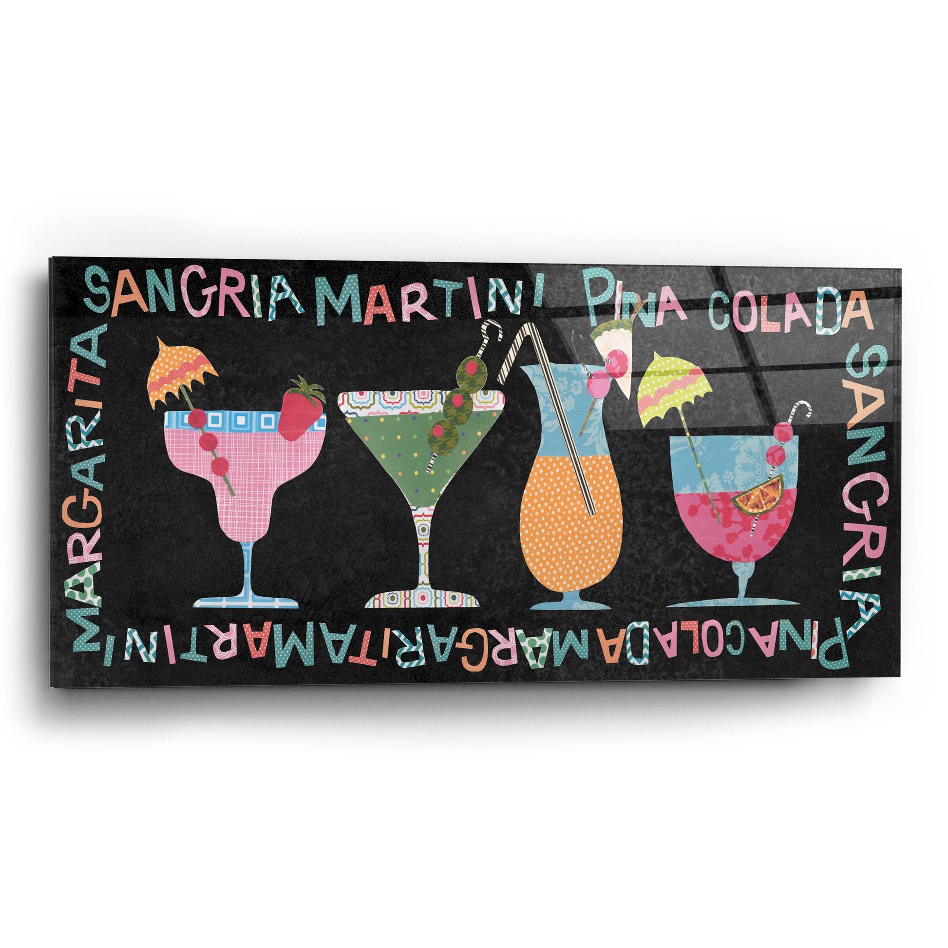 Epic Art 'Mix Me A Drink Collection D' by Regina Moore, Acrylic Glass Wall Art,24x12