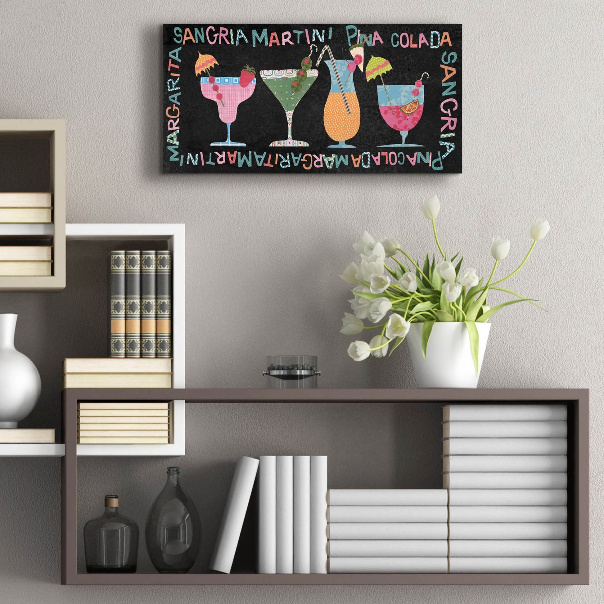 Epic Art 'Mix Me A Drink Collection D' by Regina Moore, Acrylic Glass Wall Art,24x12