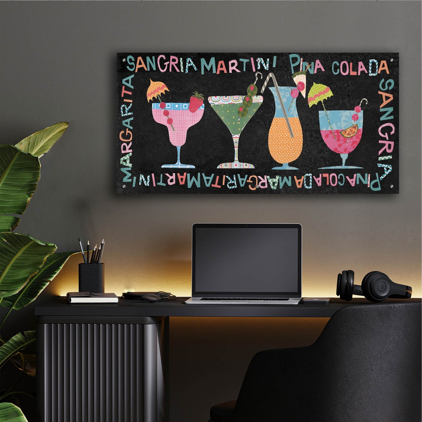 Epic Art 'Mix Me A Drink Collection D' by Regina Moore, Acrylic Glass Wall Art,48x24