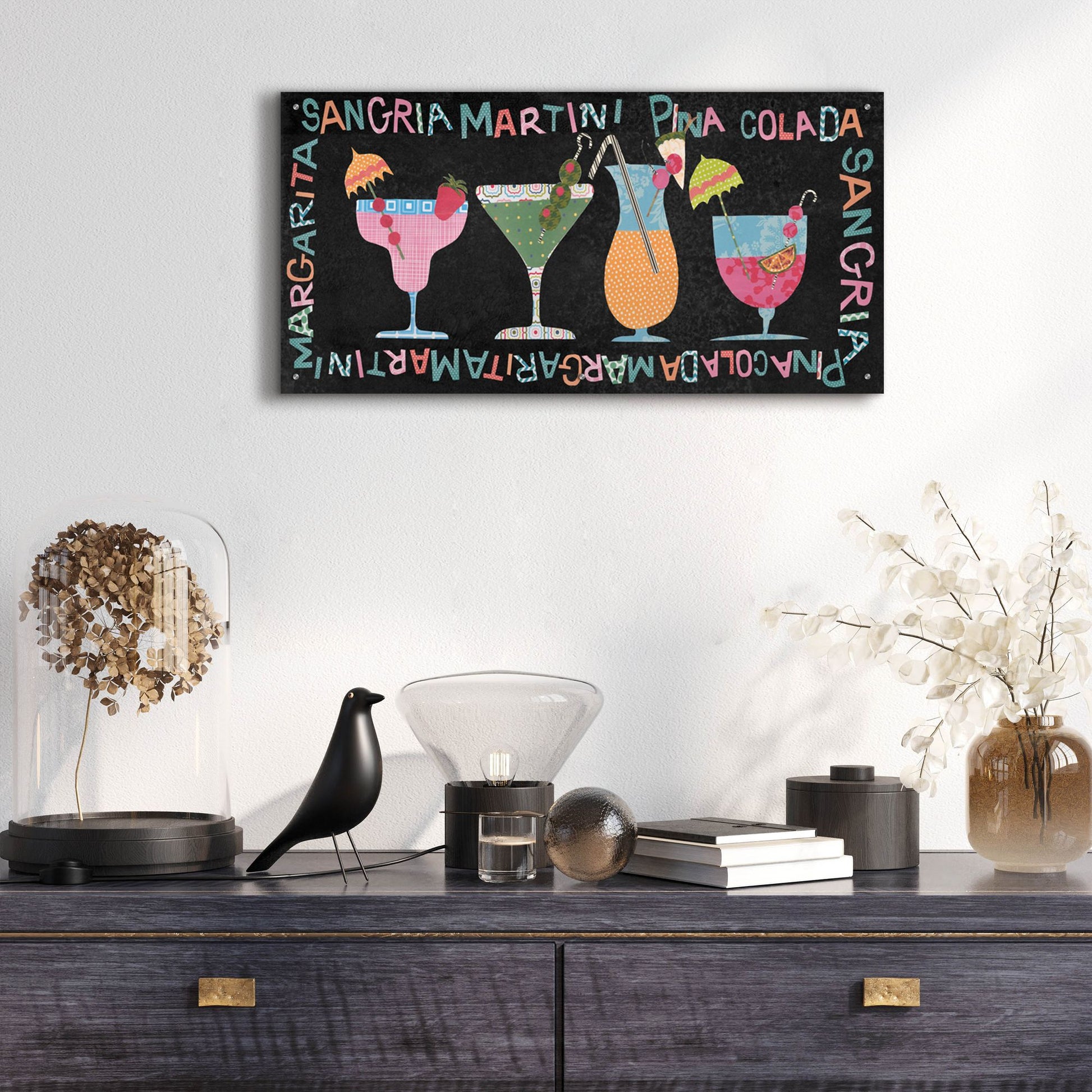 Epic Art 'Mix Me A Drink Collection D' by Regina Moore, Acrylic Glass Wall Art,48x24