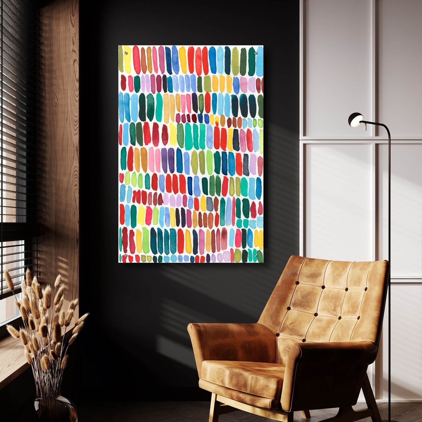 Epic Art 'Rainbow Marks II' by Regina Moore, Acrylic Glass Wall Art,24x36