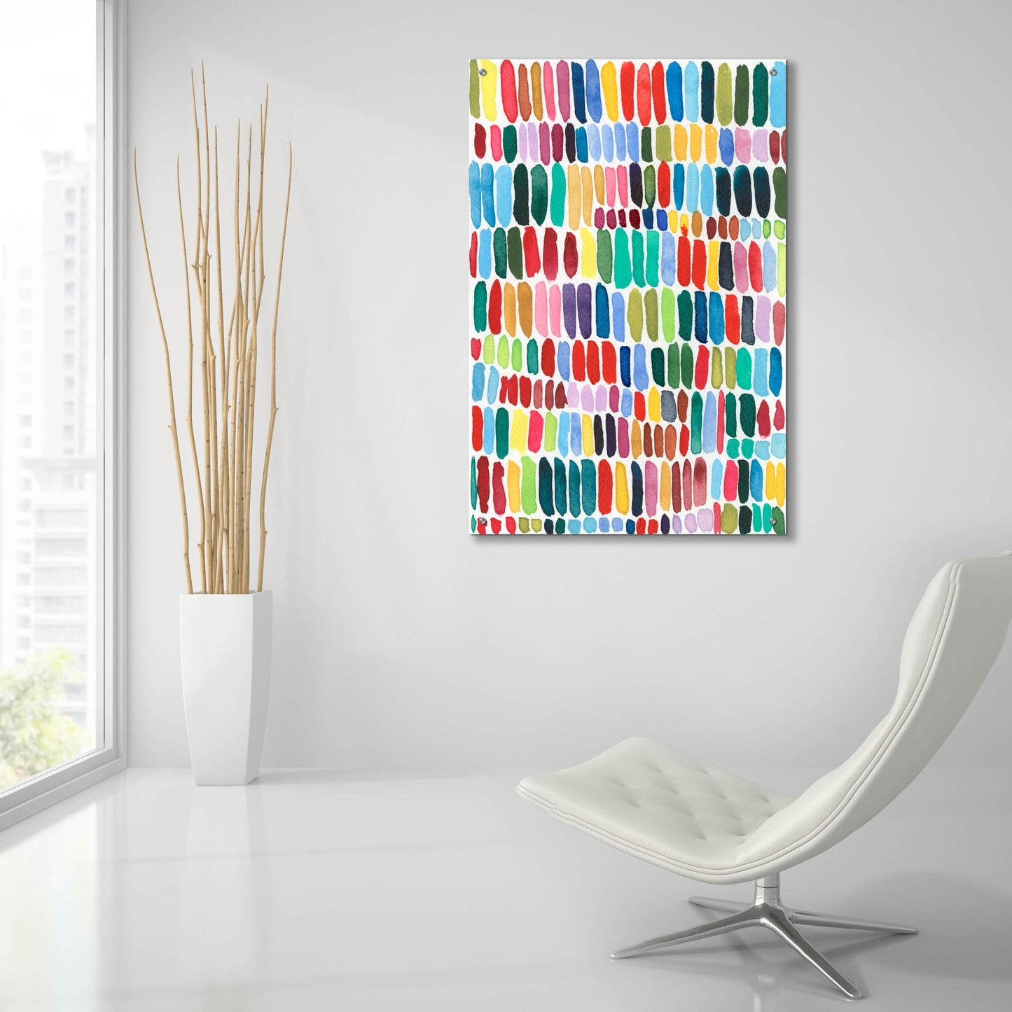 Epic Art 'Rainbow Marks II' by Regina Moore, Acrylic Glass Wall Art,24x36