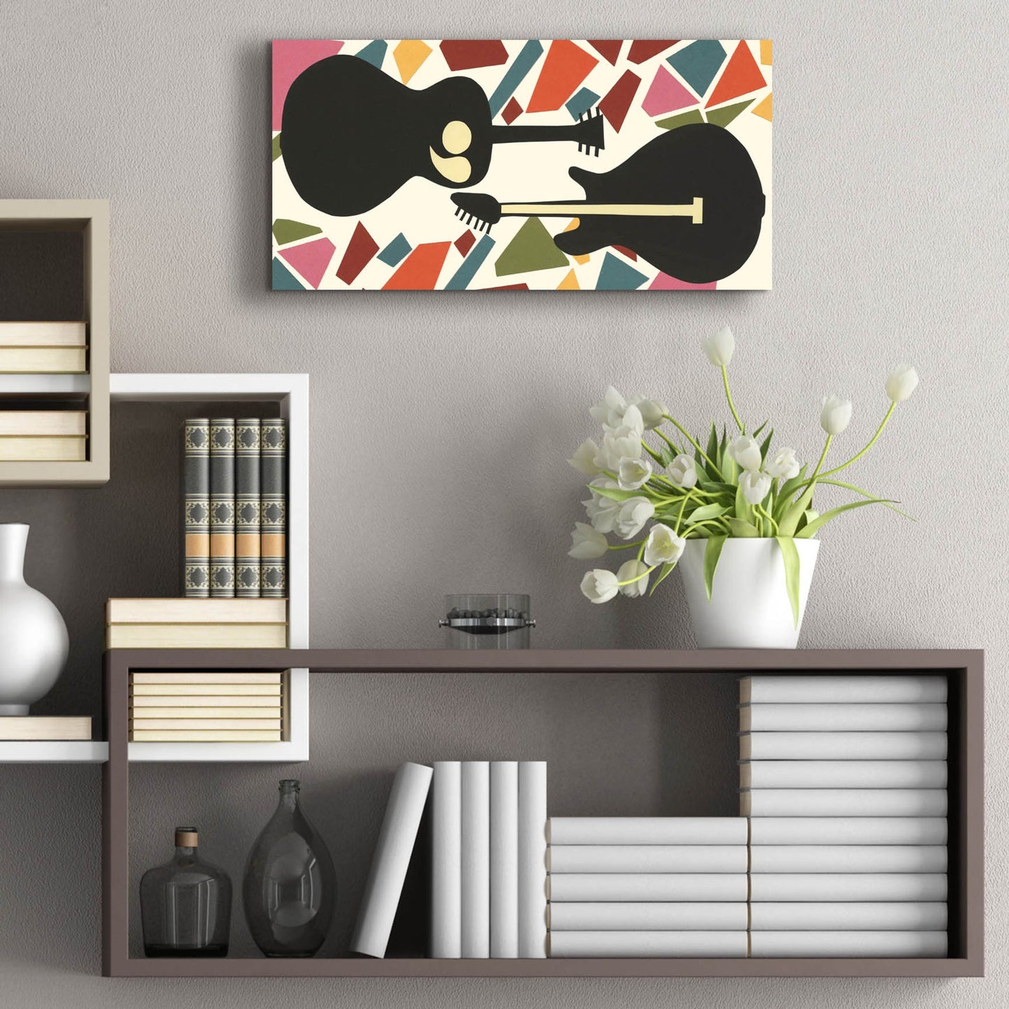 Epic Art 'Cut Paper Instruments Collection D' by Regina Moore, Acrylic Glass Wall Art,24x12