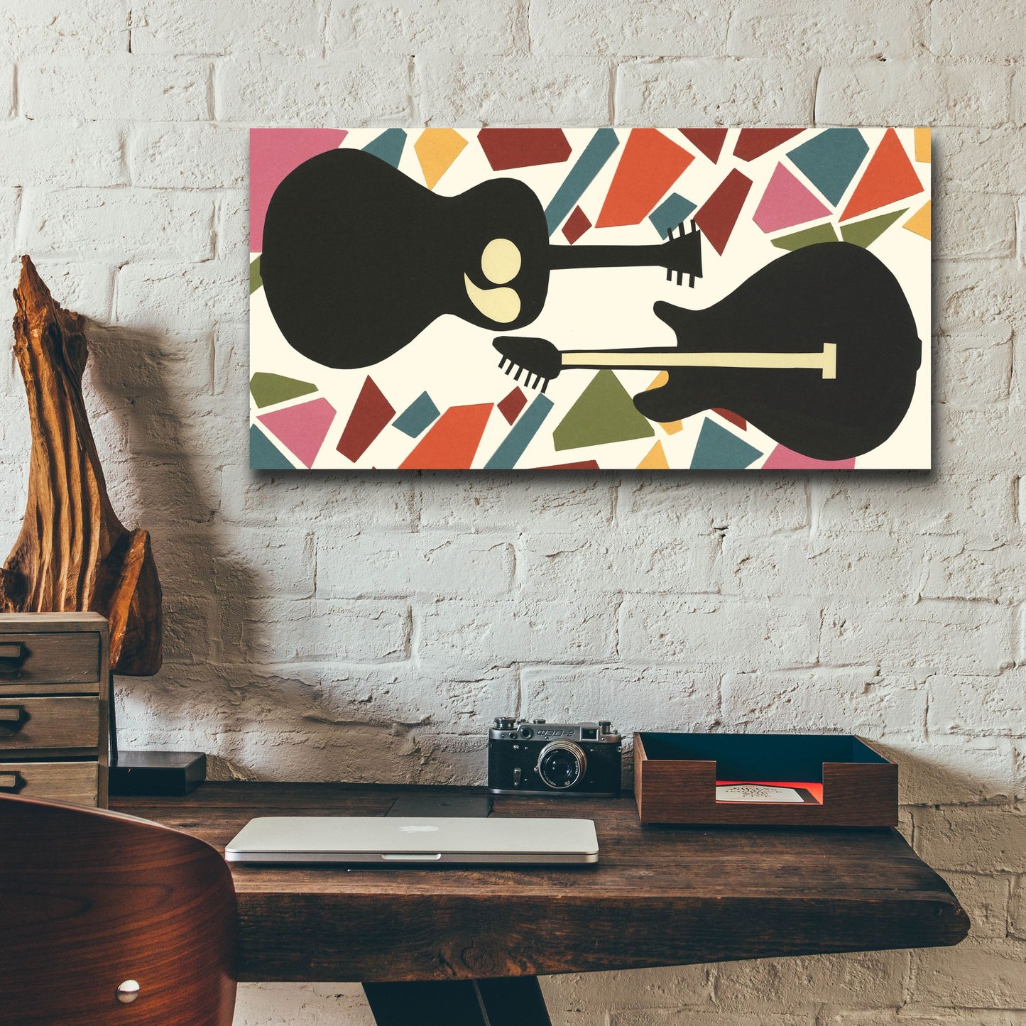 Epic Art 'Cut Paper Instruments Collection D' by Regina Moore, Acrylic Glass Wall Art,24x12