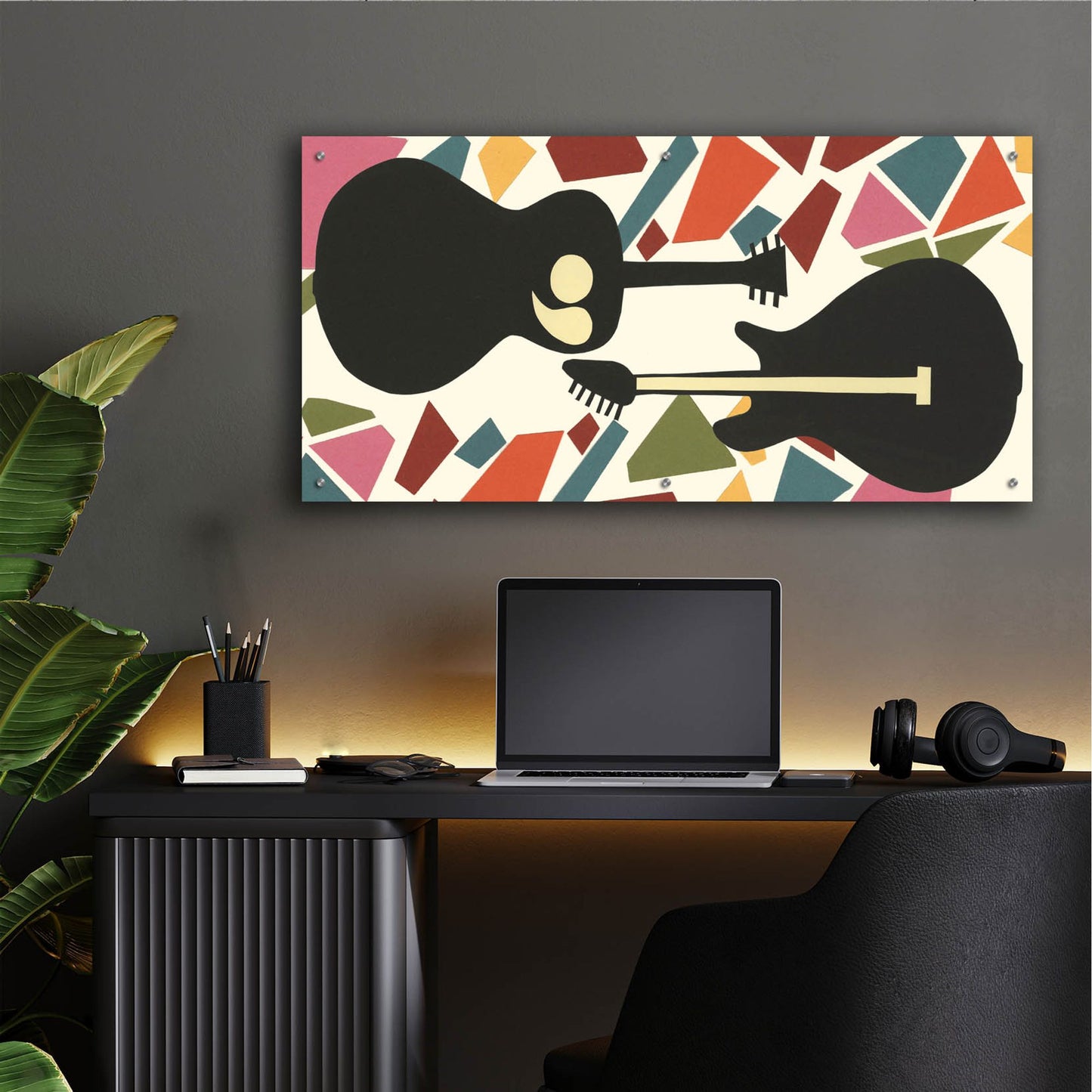 Epic Art 'Cut Paper Instruments Collection D' by Regina Moore, Acrylic Glass Wall Art,48x24