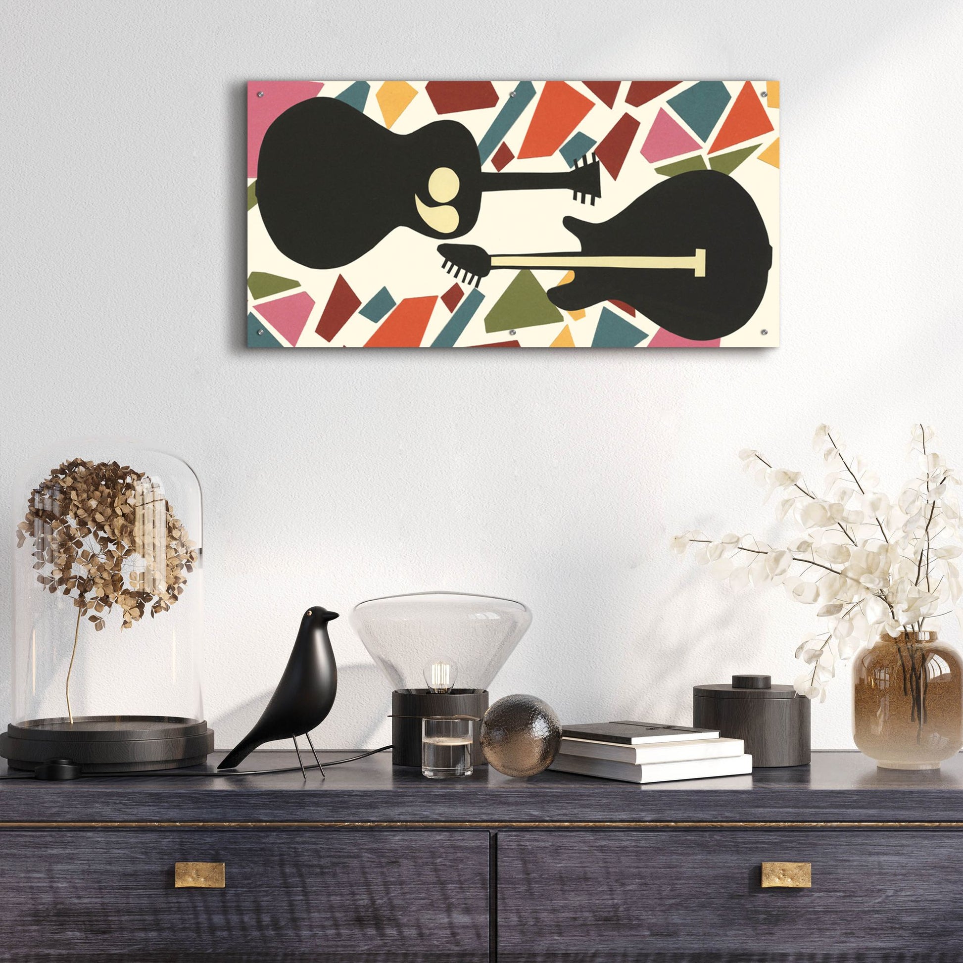 Epic Art 'Cut Paper Instruments Collection D' by Regina Moore, Acrylic Glass Wall Art,48x24