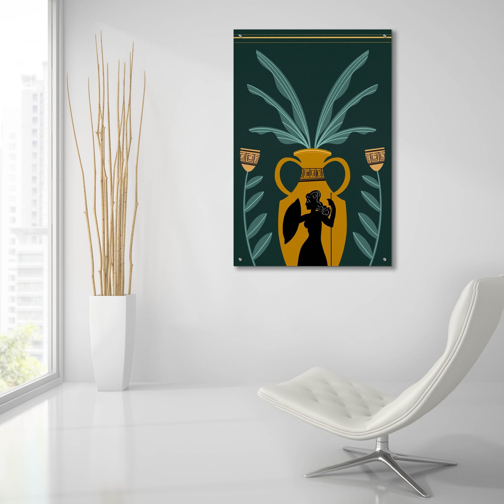 Epic Art 'Warrior Goddess Vase I' by Regina Moore, Acrylic Glass Wall Art,24x36