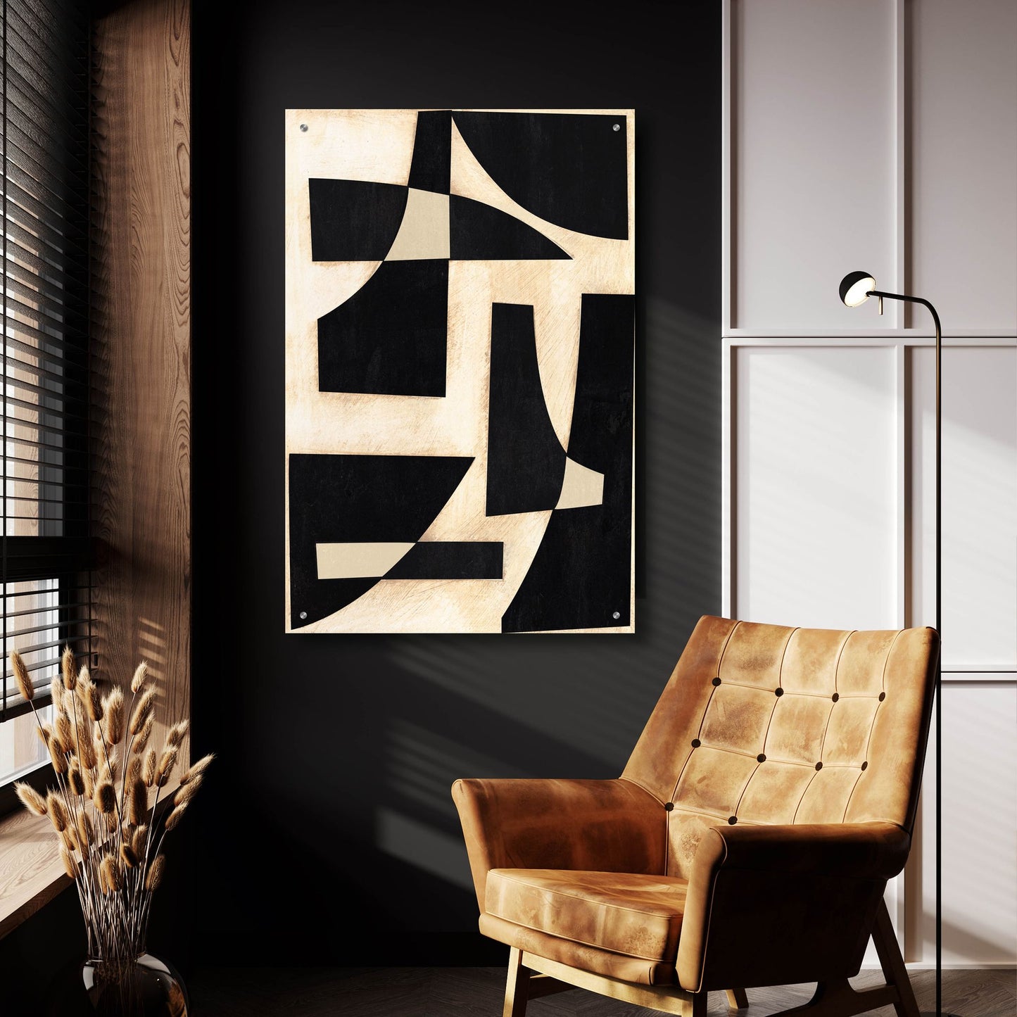 Epic Art 'Onyx Cutout Shapes I' by Regina Moore, Acrylic Glass Wall Art,24x36