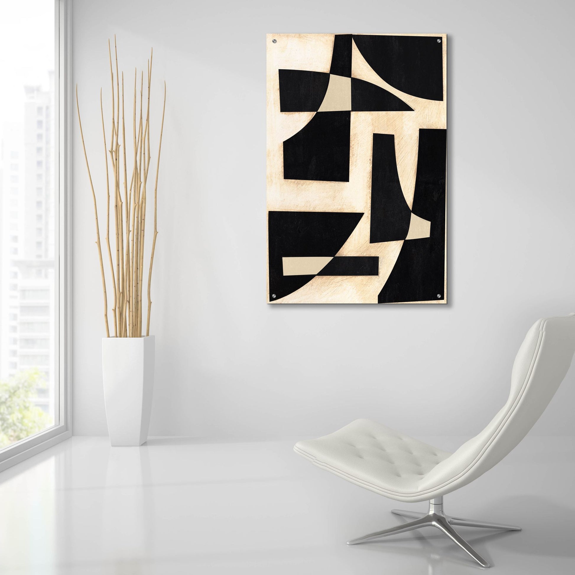 Epic Art 'Onyx Cutout Shapes I' by Regina Moore, Acrylic Glass Wall Art,24x36