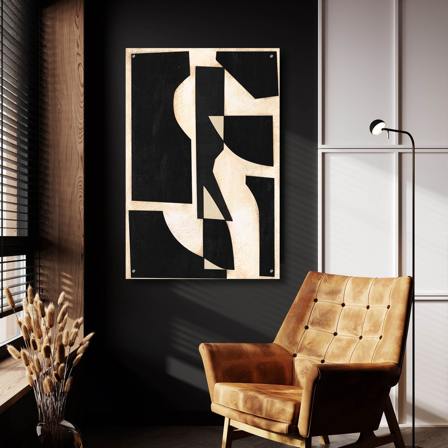 Epic Art 'Onyx Cutout Shapes II' by Regina Moore, Acrylic Glass Wall Art,24x36