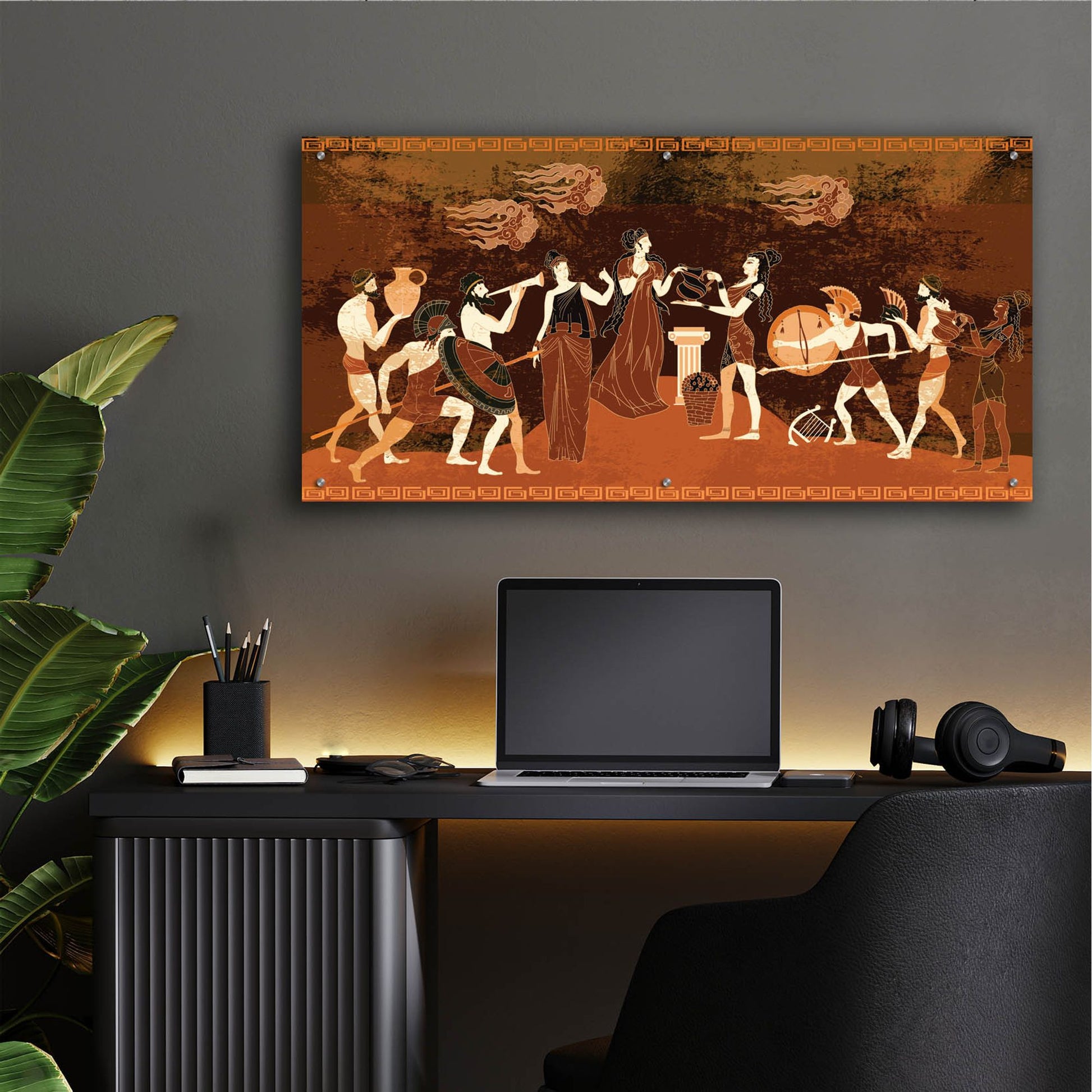 Epic Art 'Ancient Greece Frescos' by Epic Portfolio, Acrylic Glass Wall Art,48x24