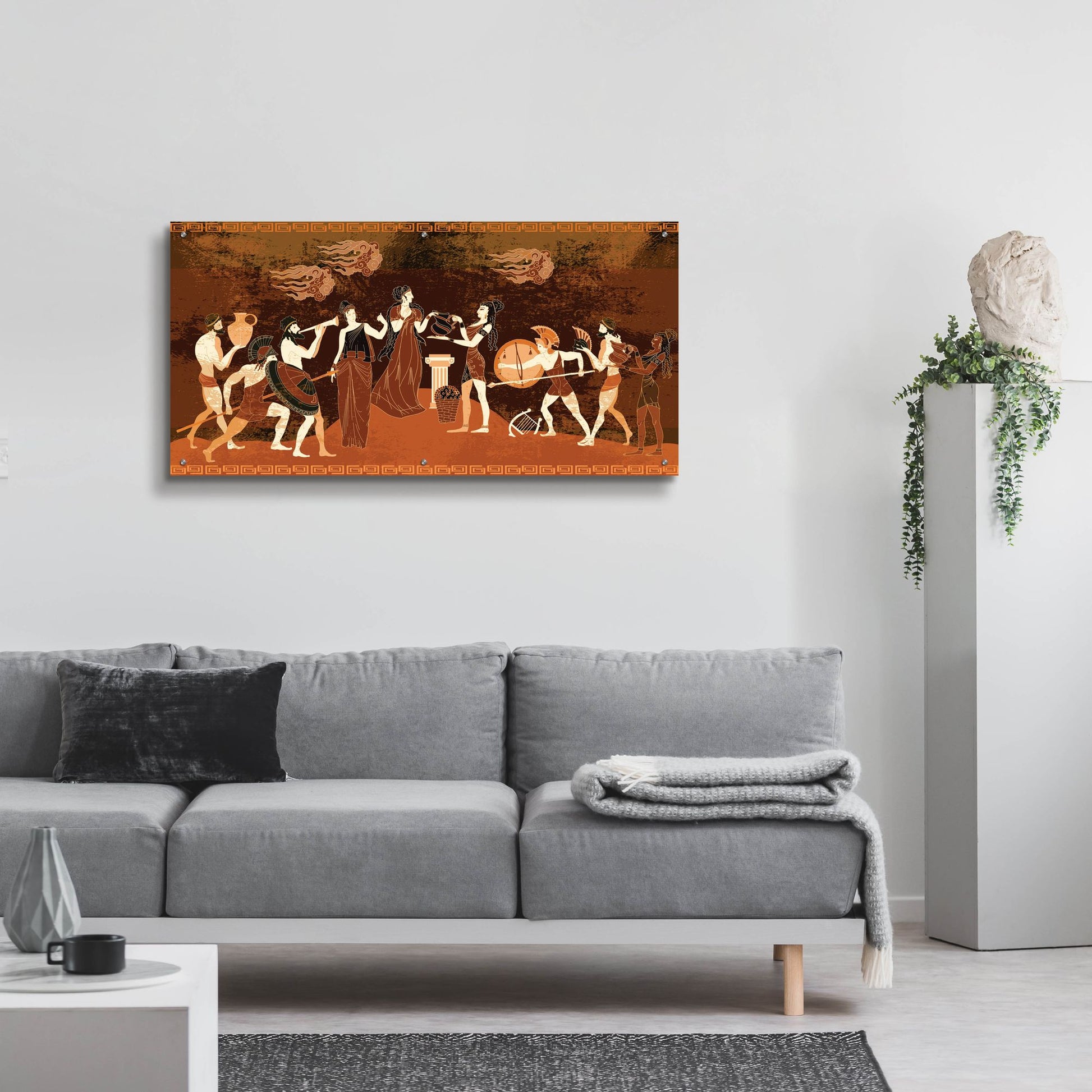 Epic Art 'Ancient Greece Frescos' by Epic Portfolio, Acrylic Glass Wall Art,48x24