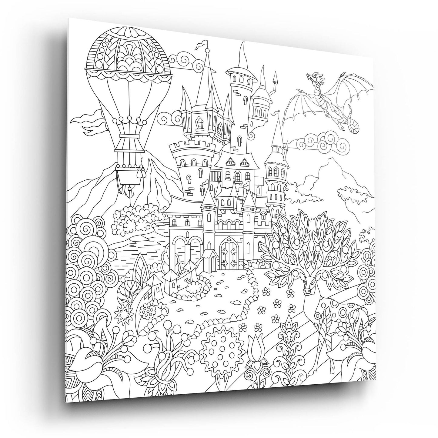 Epic Art 'Coloring Book Castle' by Epic Portfolio, Acrylic Glass Wall Art,12x12