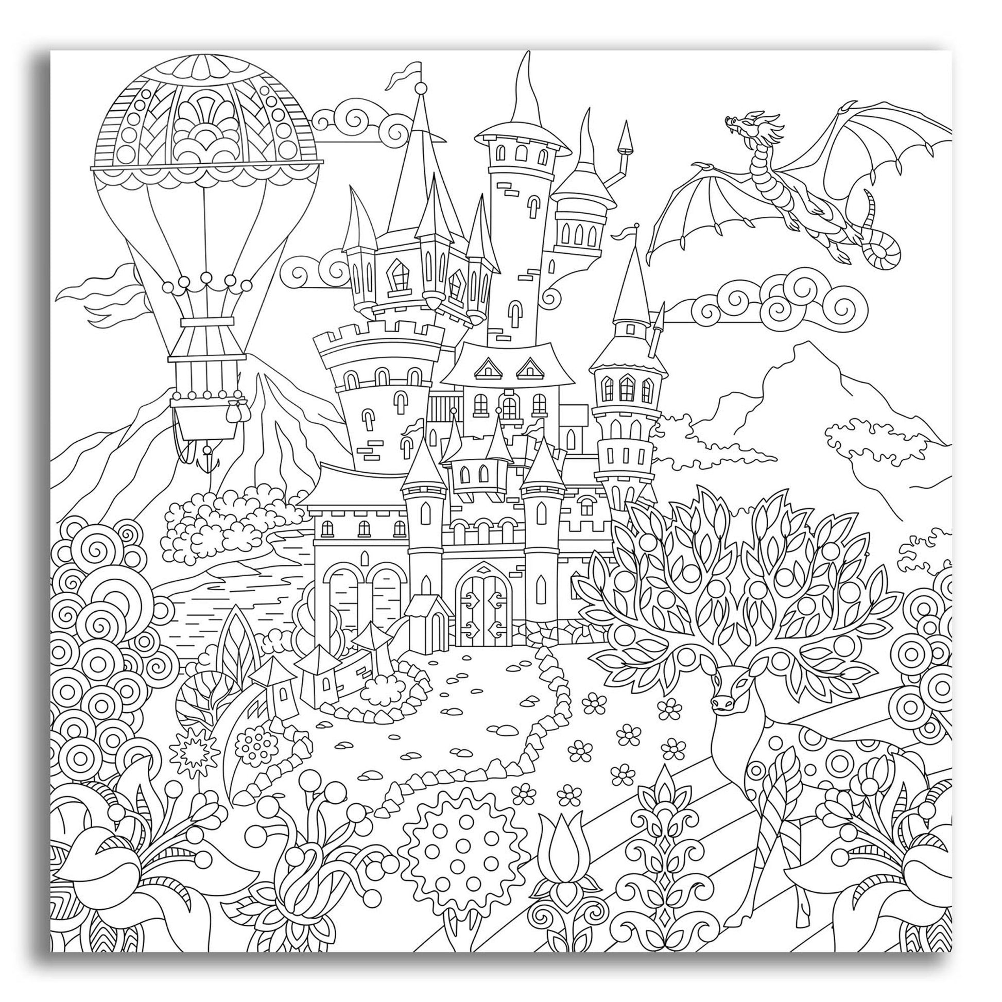 Epic Art 'Coloring Book Castle' by Epic Portfolio, Acrylic Glass Wall Art