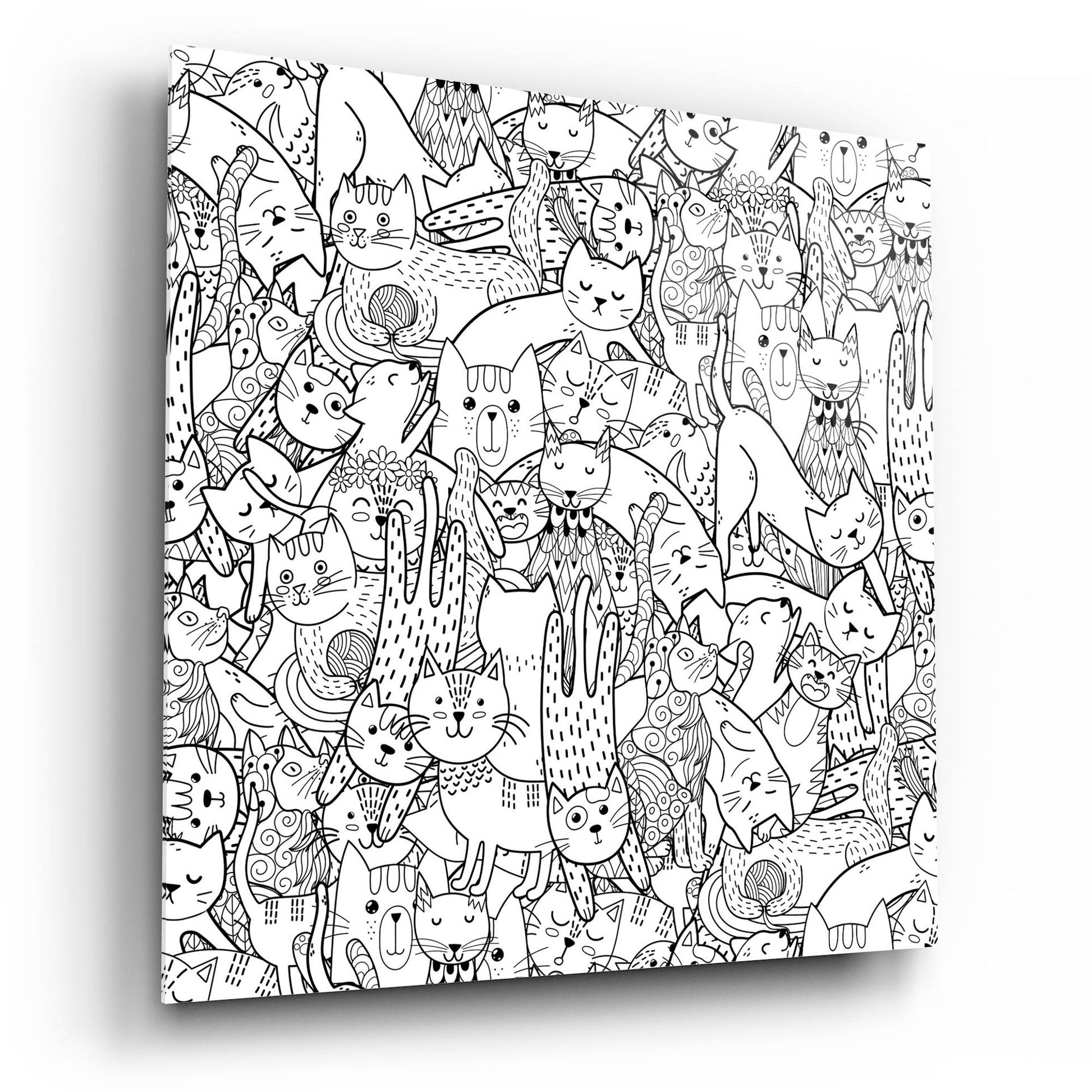 Epic Art 'Coloring Book Cats' by Epic Portfolio, Acrylic Glass Wall Art,12x12