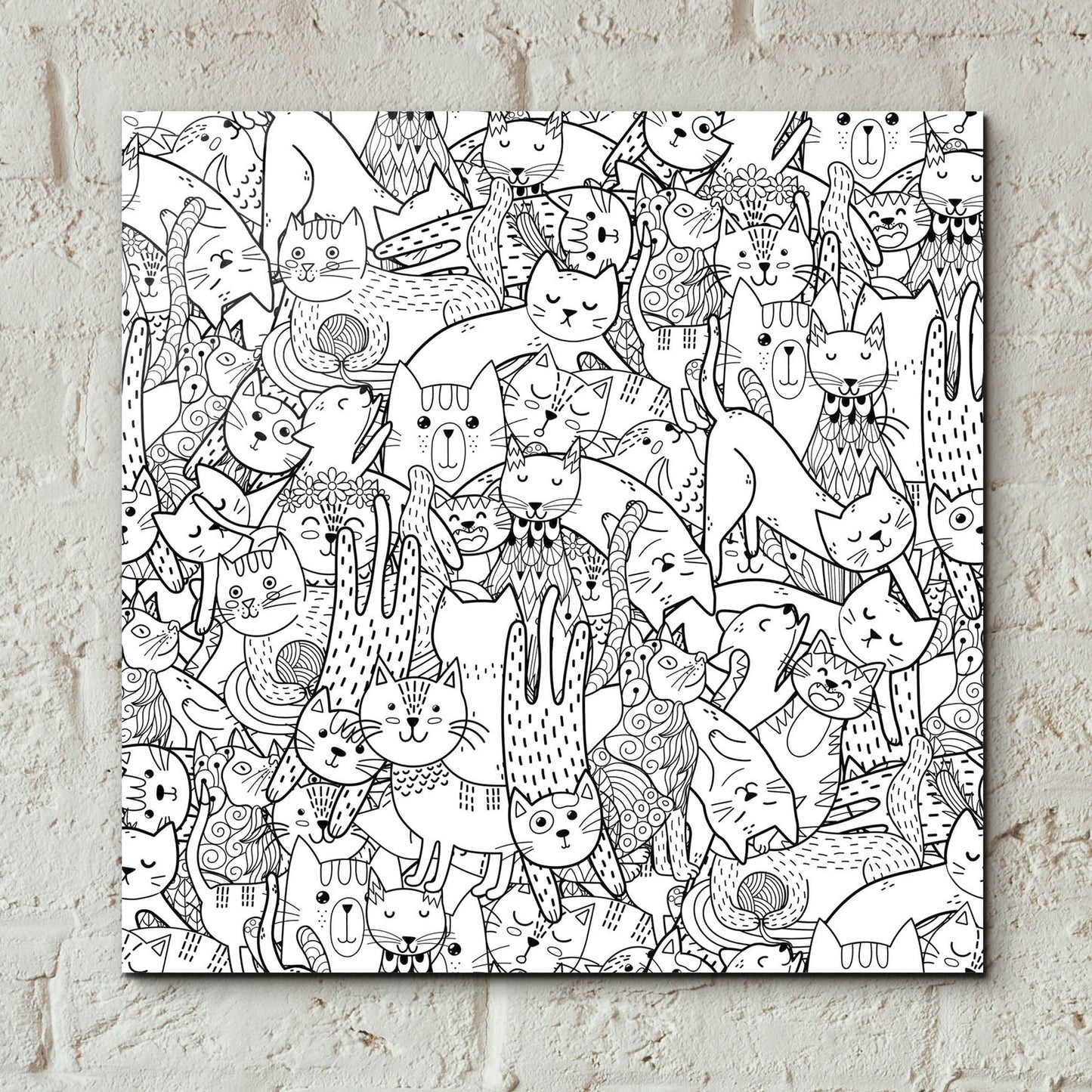 Epic Art 'Coloring Book Cats' by Epic Portfolio, Acrylic Glass Wall Art,12x12