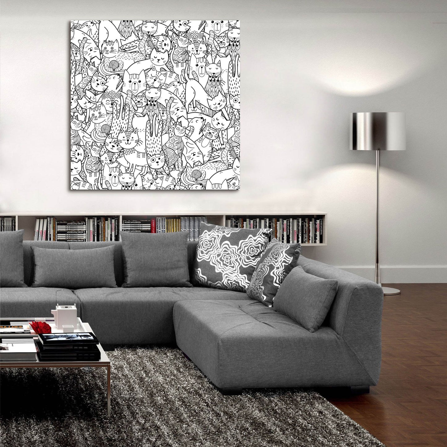 Epic Art 'Coloring Book Cats' by Epic Portfolio, Acrylic Glass Wall Art,36x36