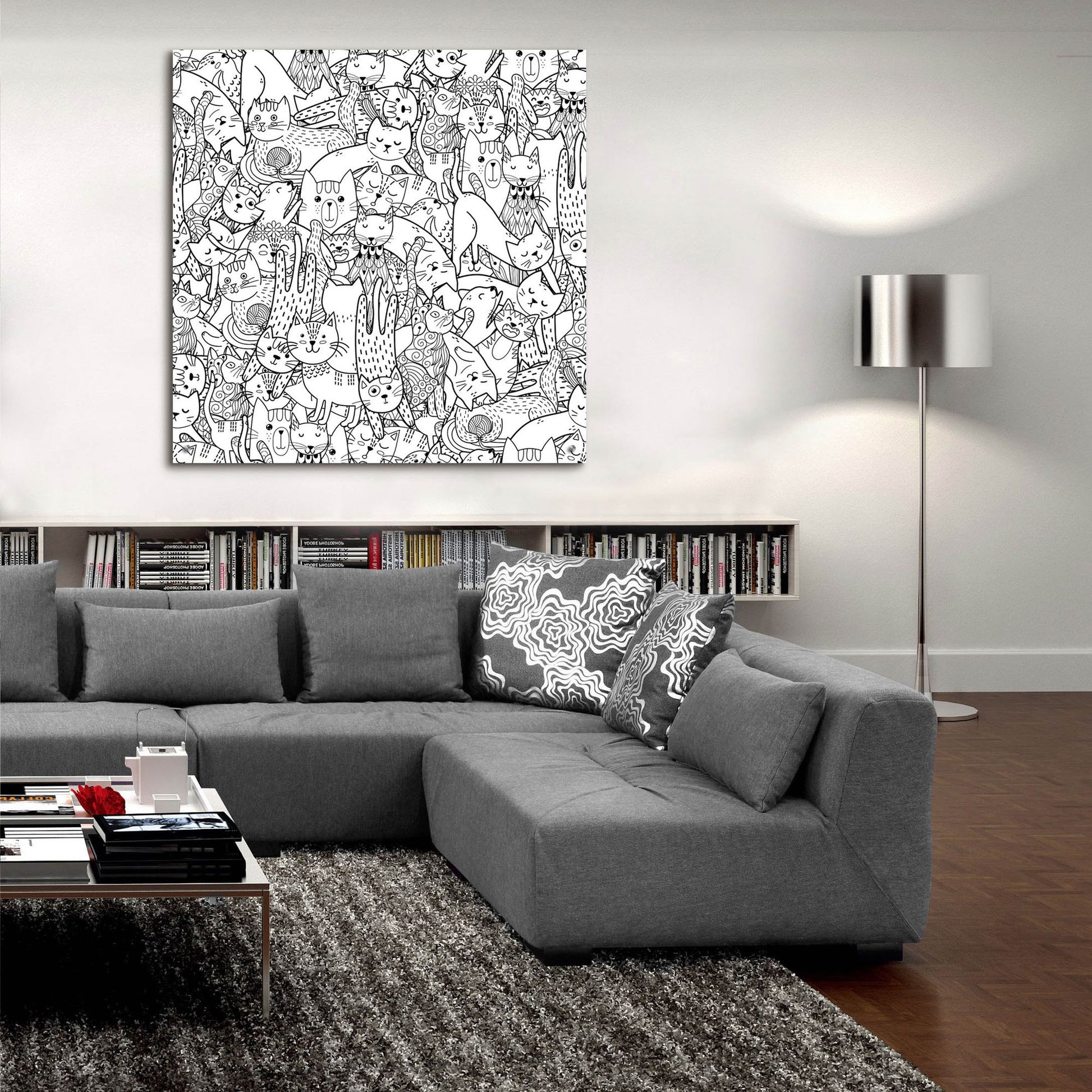 Epic Art 'Coloring Book Cats' by Epic Portfolio, Acrylic Glass Wall Art,36x36