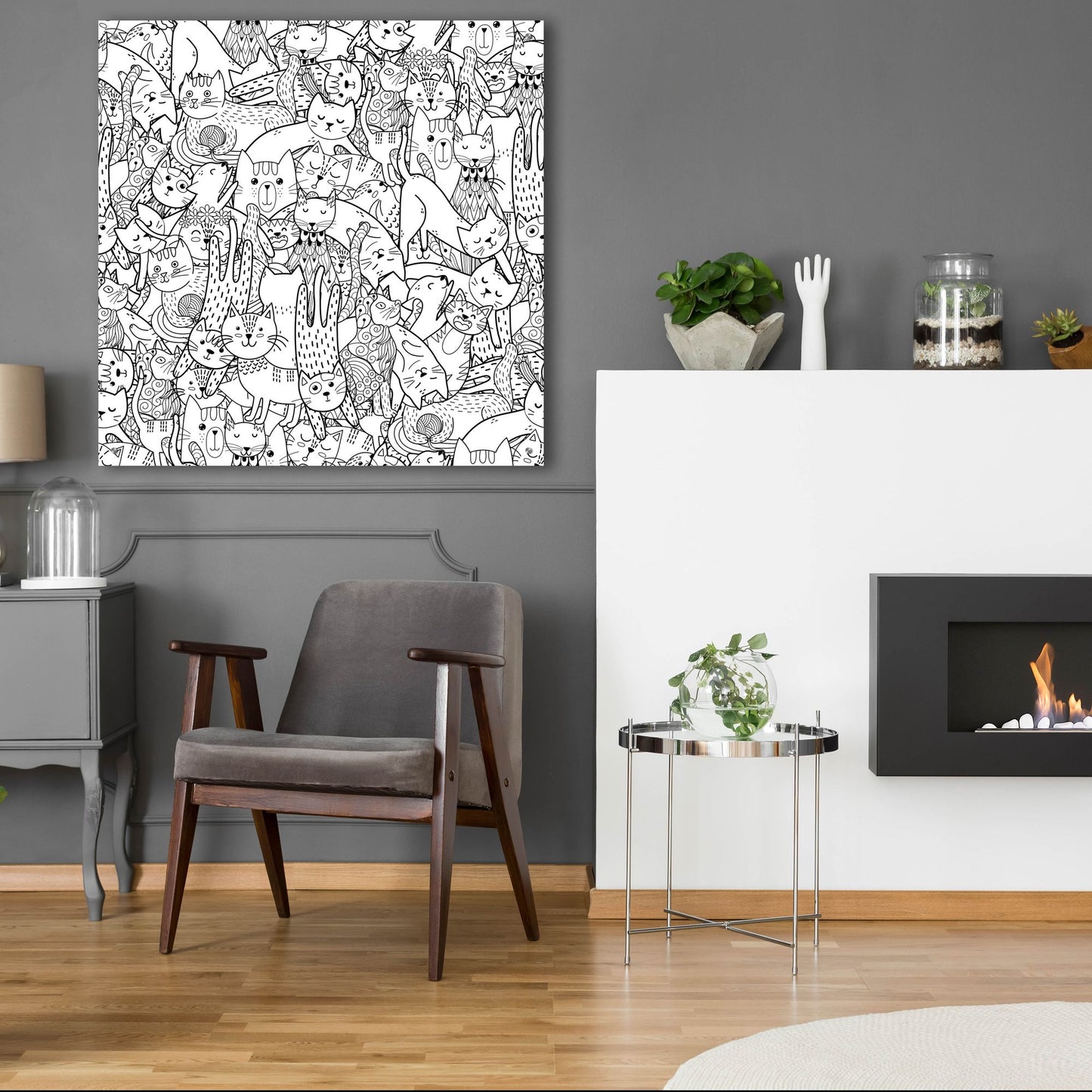 Epic Art 'Coloring Book Cats' by Epic Portfolio, Acrylic Glass Wall Art,36x36