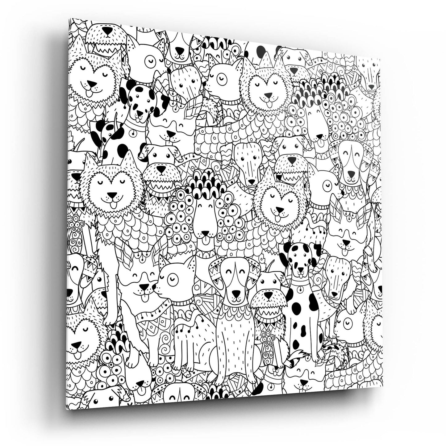 Epic Art 'Coloring Book Dogs' by Epic Portfolio, Acrylic Glass Wall Art,12x12