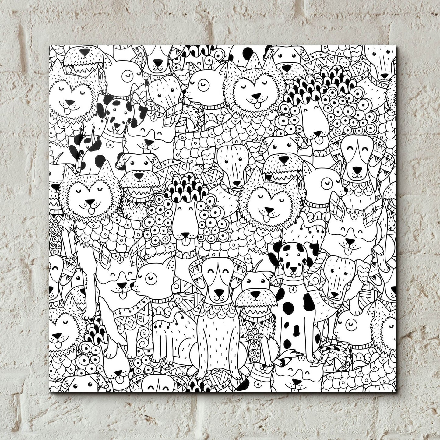 Epic Art 'Coloring Book Dogs' by Epic Portfolio, Acrylic Glass Wall Art,12x12