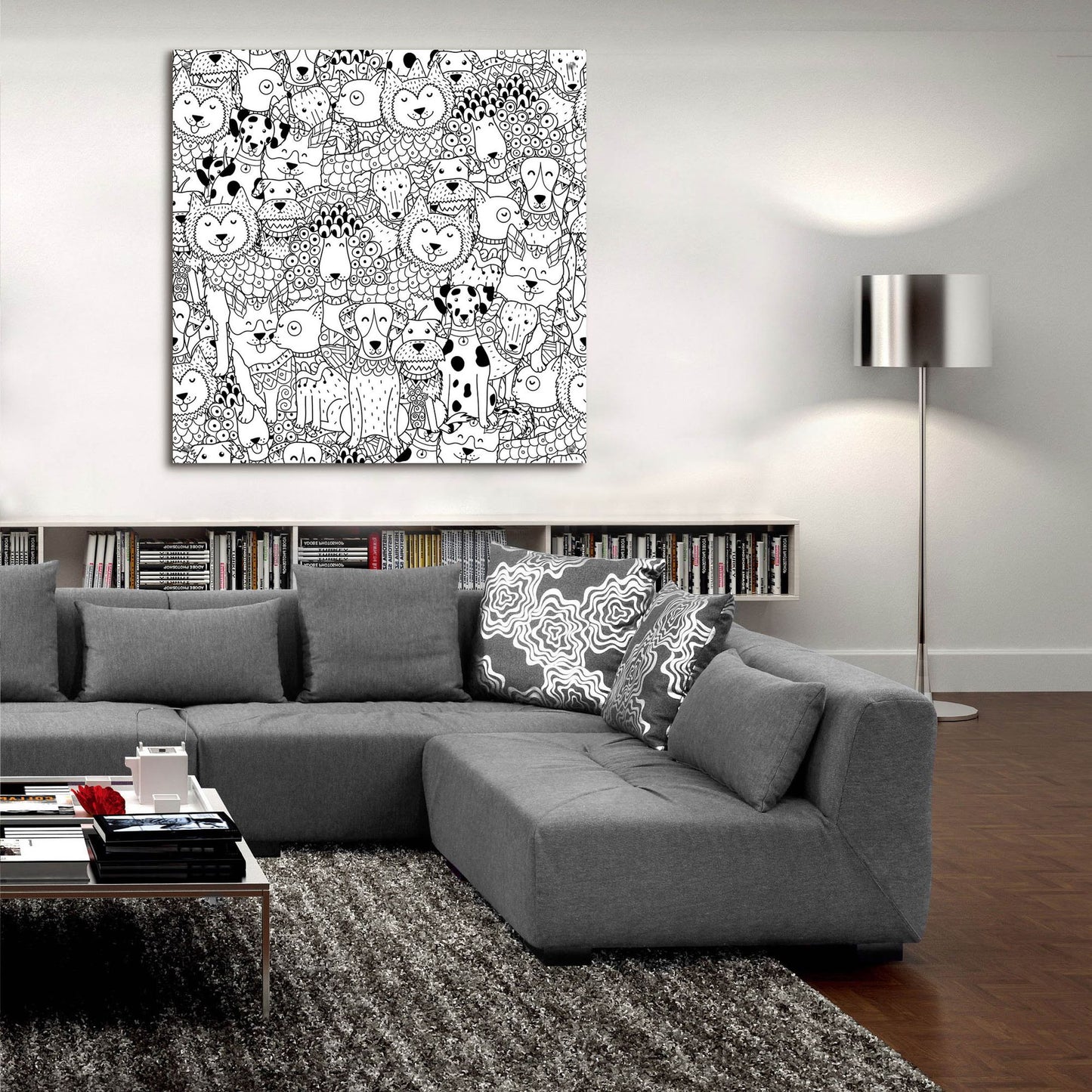 Epic Art 'Coloring Book Dogs' by Epic Portfolio, Acrylic Glass Wall Art,36x36