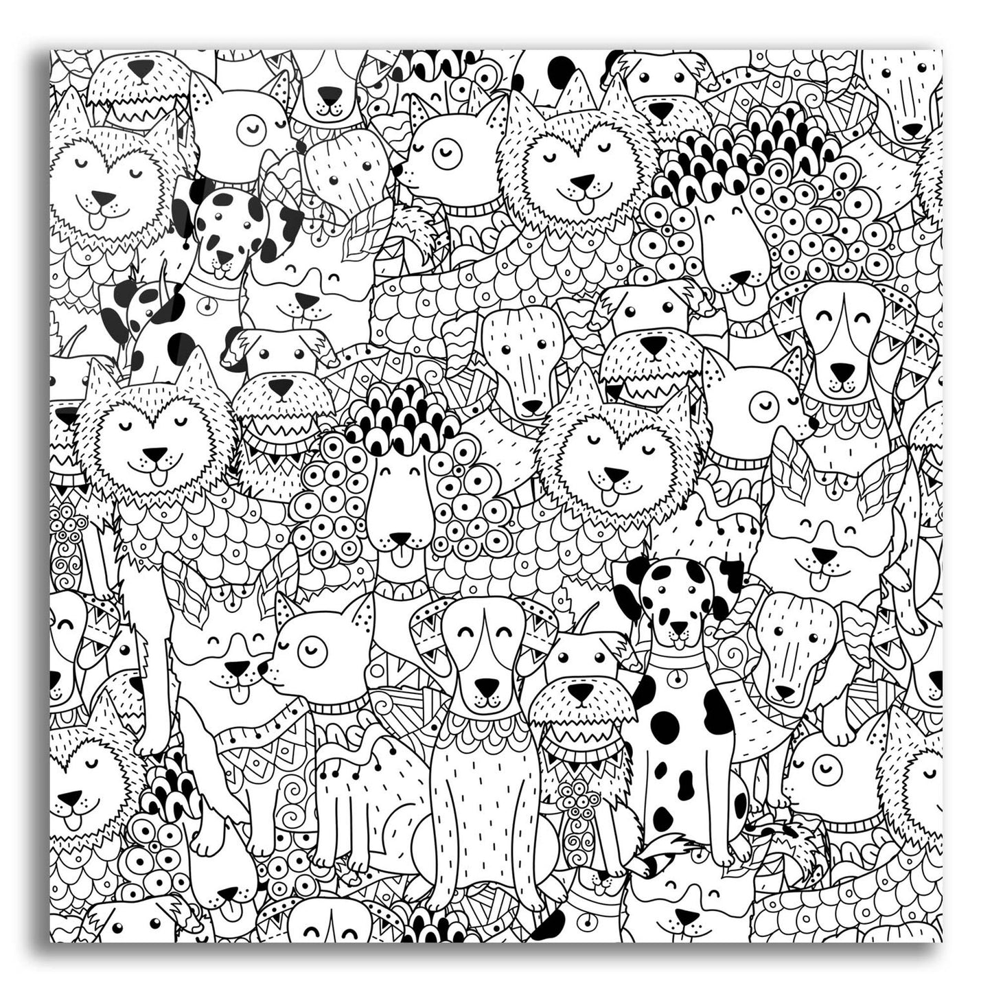 Epic Art 'Coloring Book Dogs' by Epic Portfolio, Acrylic Glass Wall Art