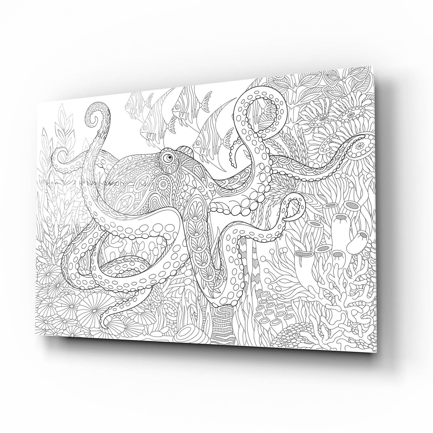 Epic Art 'Coloring Book Octopus' by Epic Portfolio, Acrylic Glass Wall Art,16x12