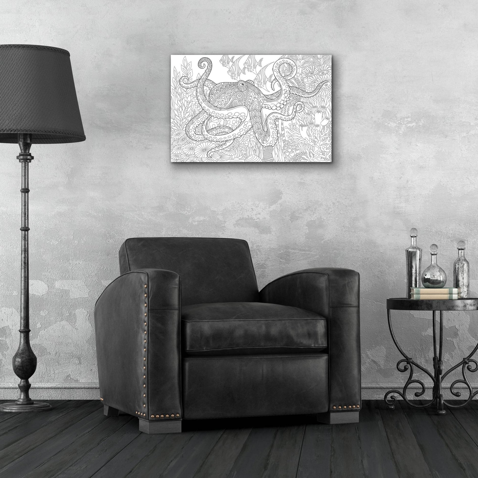 Epic Art 'Coloring Book Octopus' by Epic Portfolio, Acrylic Glass Wall Art,24x16
