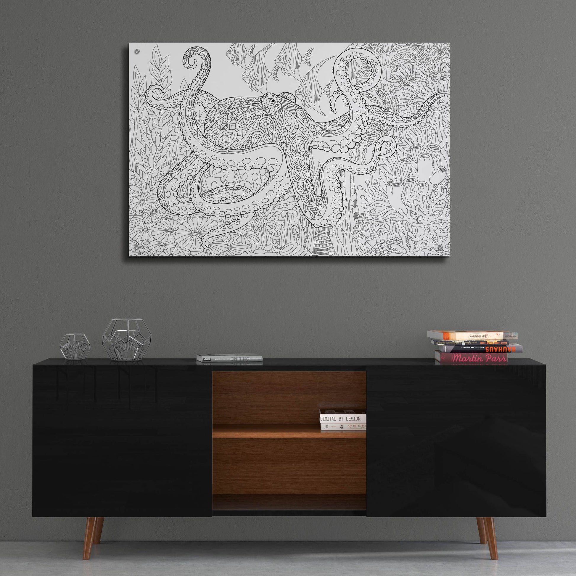 Epic Art 'Coloring Book Octopus' by Epic Portfolio, Acrylic Glass Wall Art,36x24