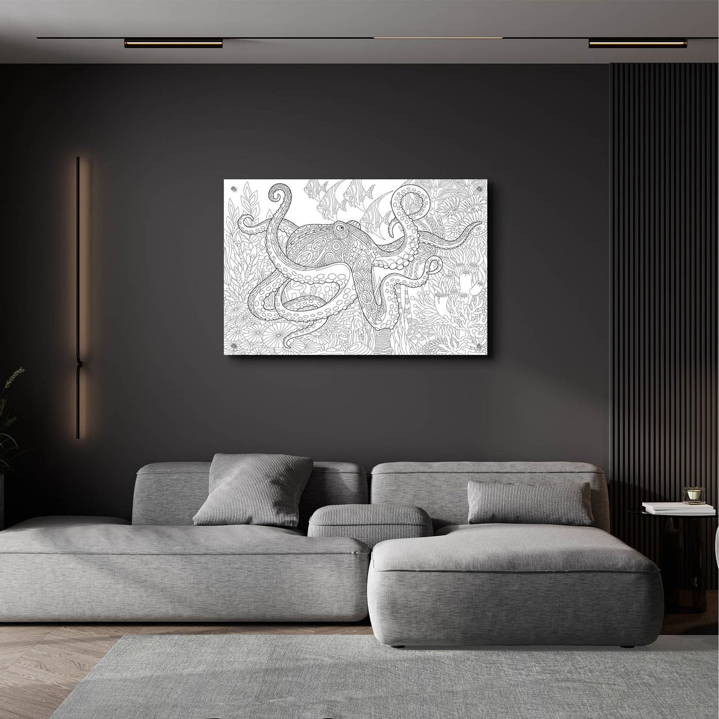 Epic Art 'Coloring Book Octopus' by Epic Portfolio, Acrylic Glass Wall Art,36x24