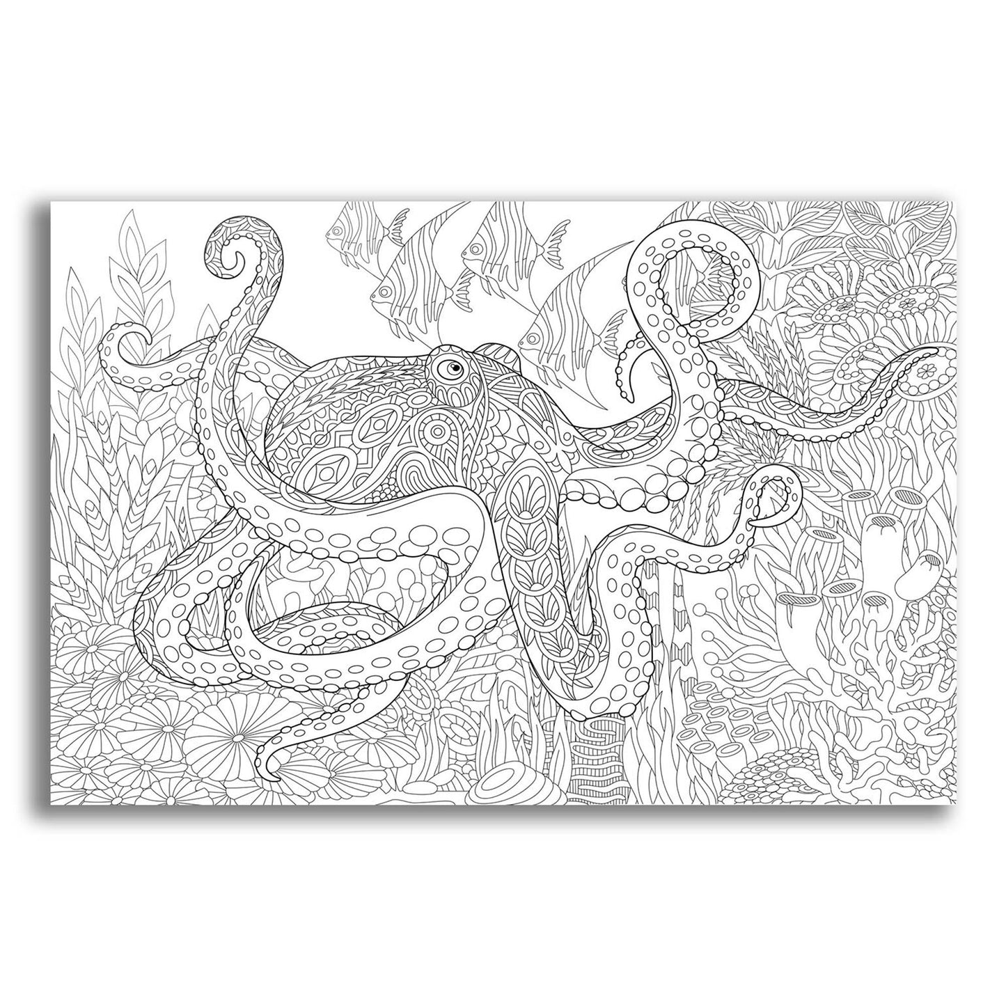Epic Art 'Coloring Book Octopus' by Epic Portfolio, Acrylic Glass Wall Art