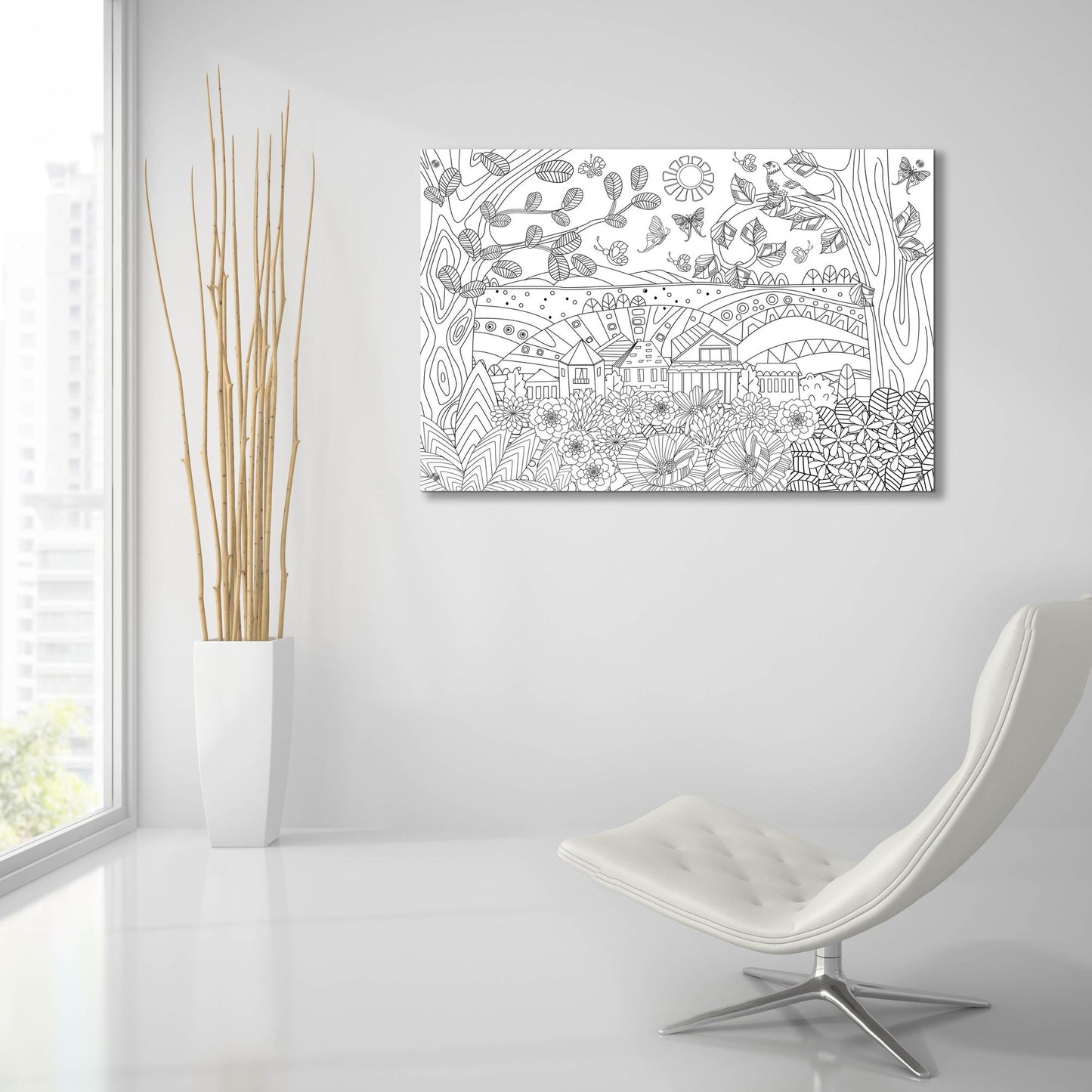 Epic Art 'Coloring Book Town' by Epic Portfolio, Acrylic Glass Wall Art,36x24