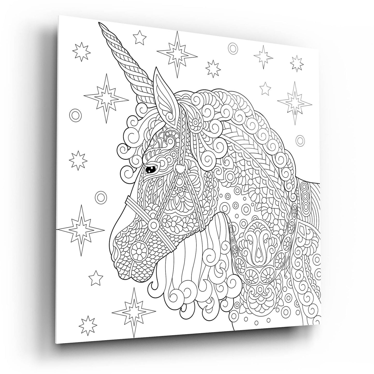 Epic Art 'Coloring Book Unicorn' by Epic Portfolio, Acrylic Glass Wall Art,12x12