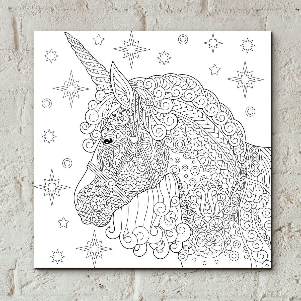Epic Art 'Coloring Book Unicorn' by Epic Portfolio, Acrylic Glass Wall Art,12x12