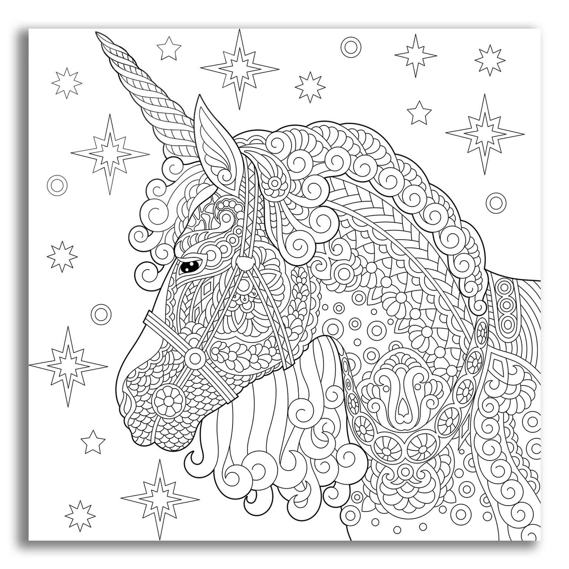 Epic Art 'Coloring Book Unicorn' by Epic Portfolio, Acrylic Glass Wall Art