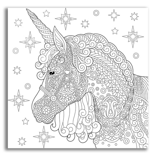 Epic Art 'Coloring Book Unicorn' by Epic Portfolio, Acrylic Glass Wall Art