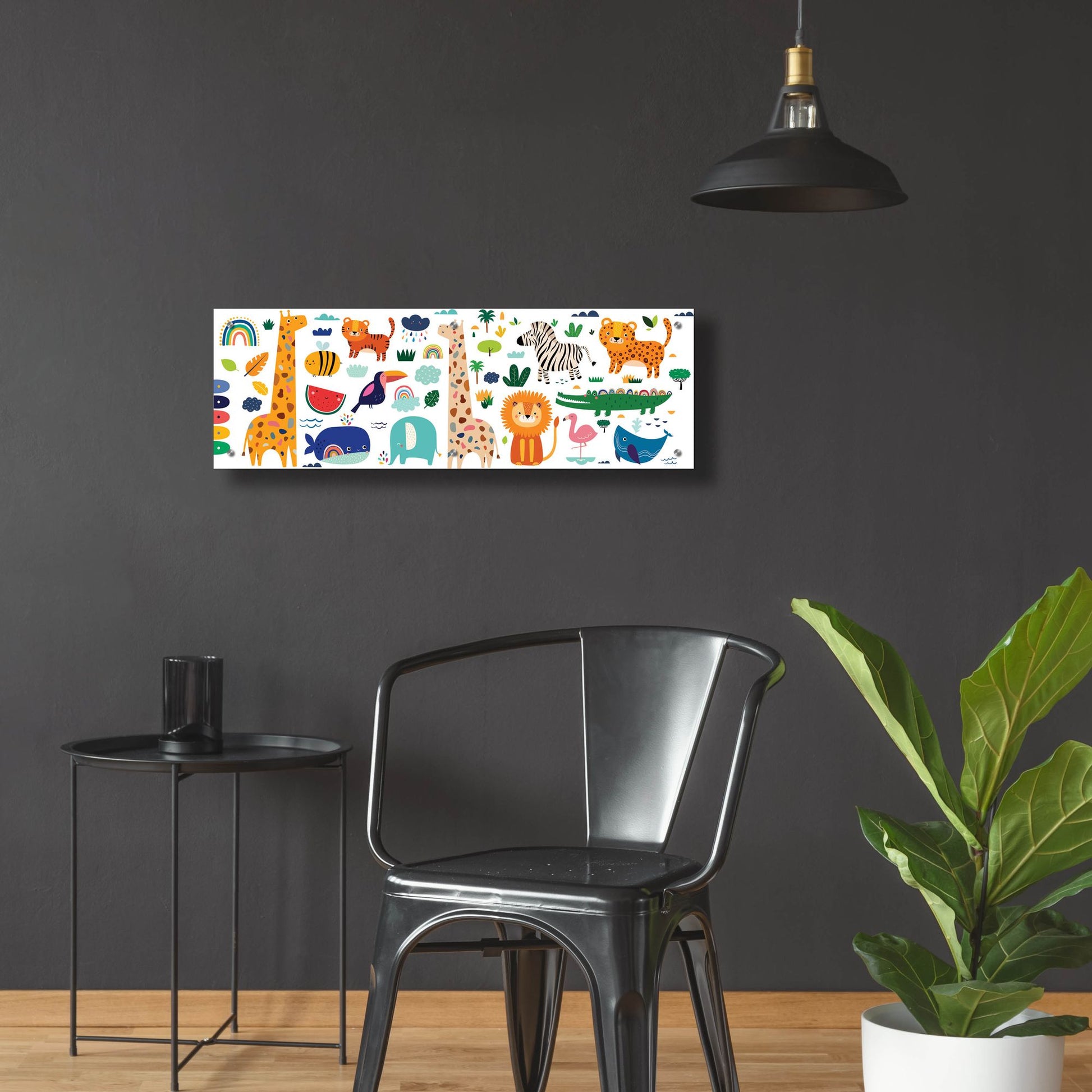 Epic Art 'Cute Animals' by Epic Portfolio, Acrylic Glass Wall Art,36x12