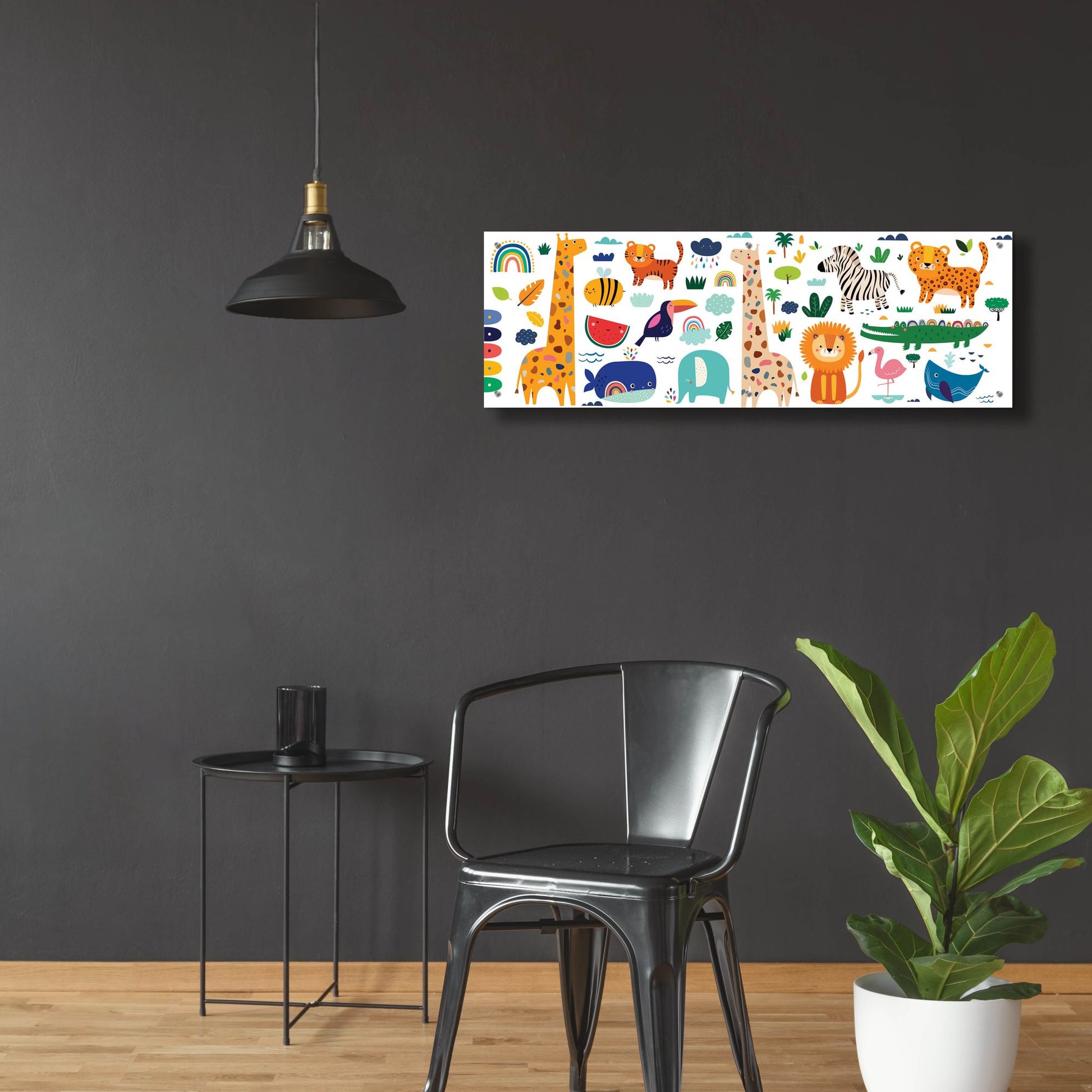 Epic Art 'Cute Animals' by Epic Portfolio, Acrylic Glass Wall Art,48x16